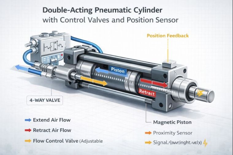 Comprehension: How does a double-acting pneumatic cylinder work?cid=861 Comprehension: How does a double-acting pneumatic cylinder work?cid=861