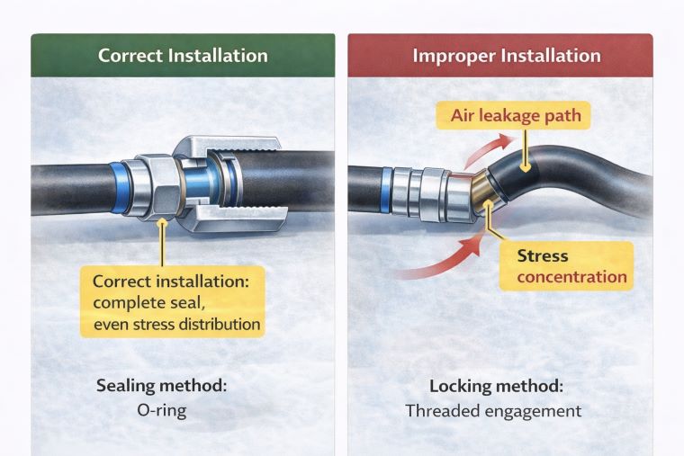 What are hoses and connectors, and what are three common types of connections?cid=861