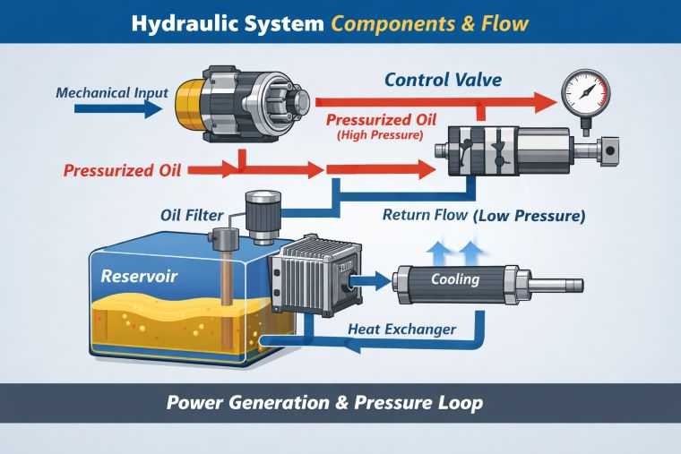 Main components and advantages of hydraulic systems