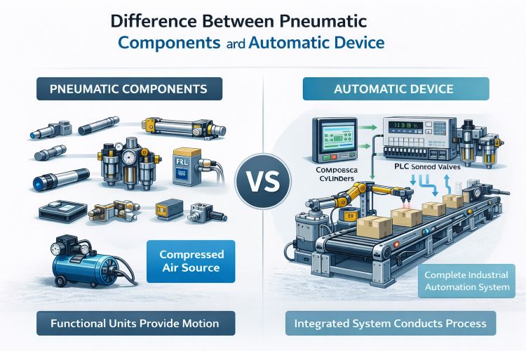 A Beginner's Guide to understand the difference about pneumatic components and automatic device
