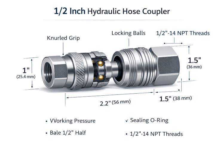 1/2 Inch Hydraulic Hose Couplers: Specifications, Installation, and Applications