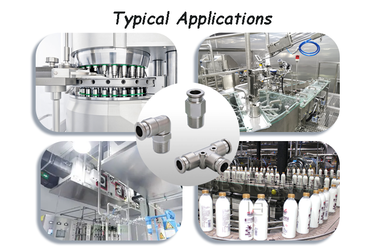 Stainless Steel Pneumatic Fittings for Food and Pharmaceutical Applications