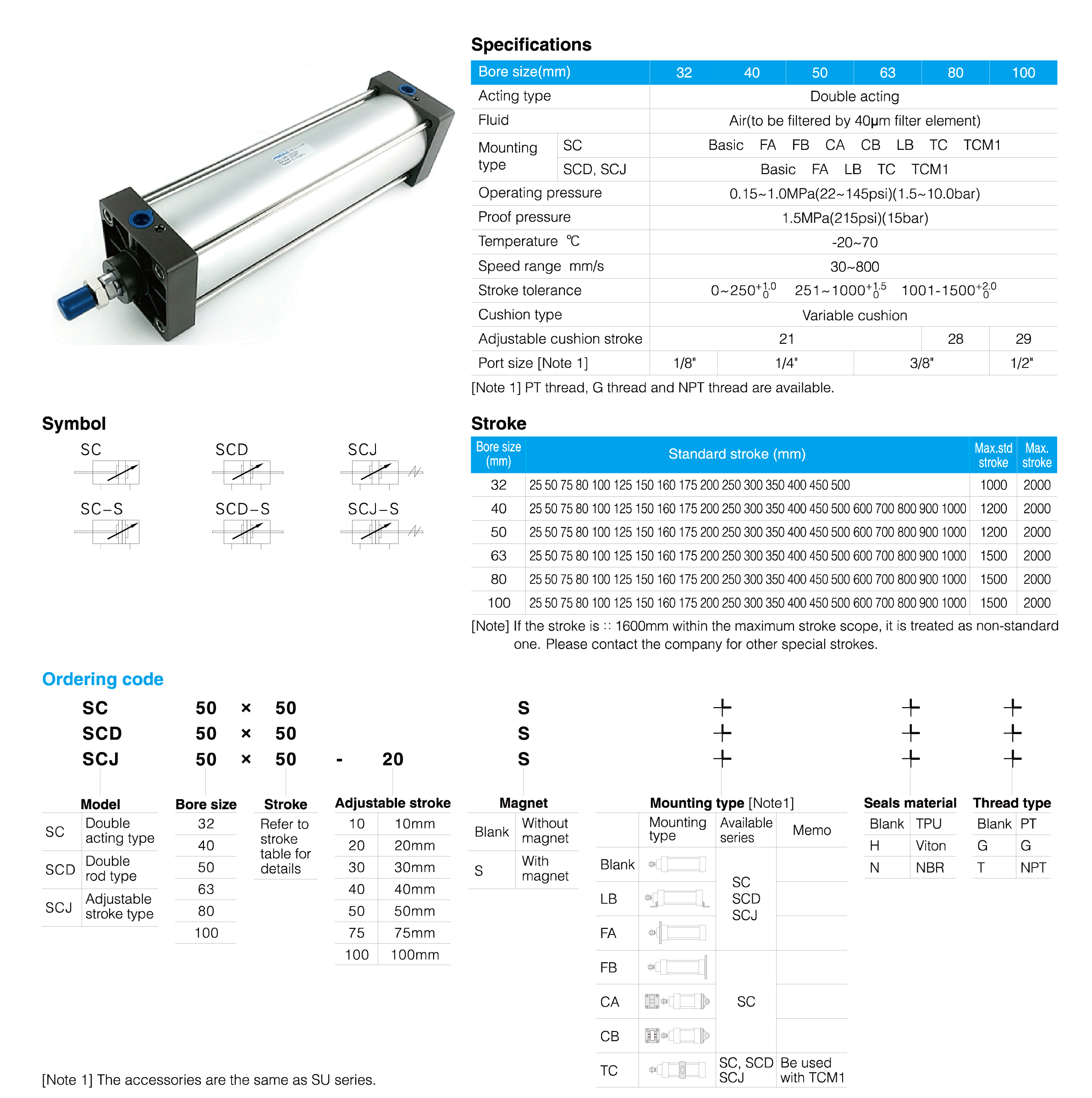 SC Series Standard Cylinder(Tid-rod) SC Series Standard Cylinder(Tid-rod)