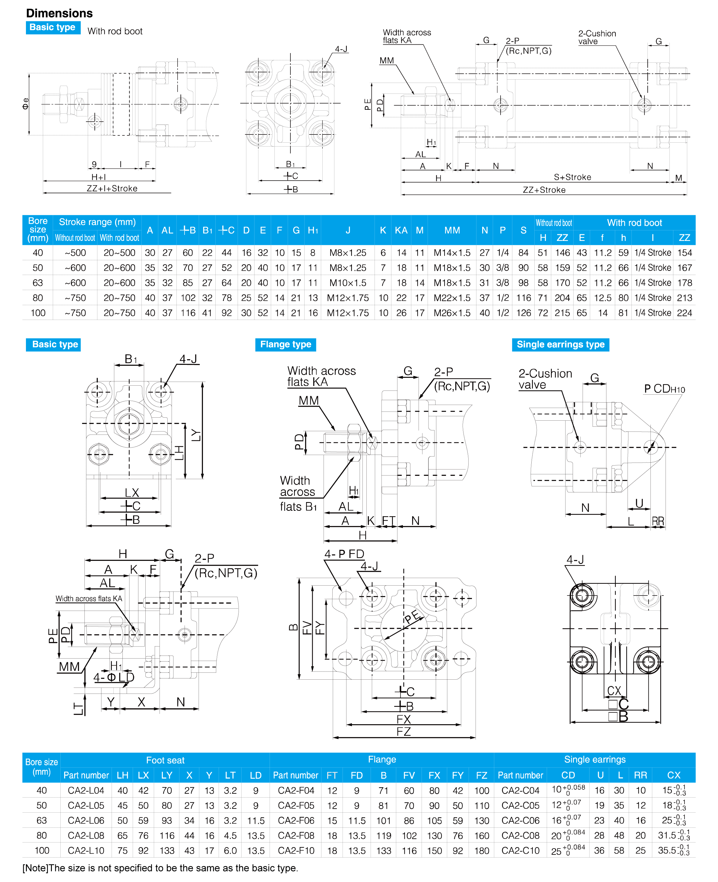 CA2 Series Standard Cylinder