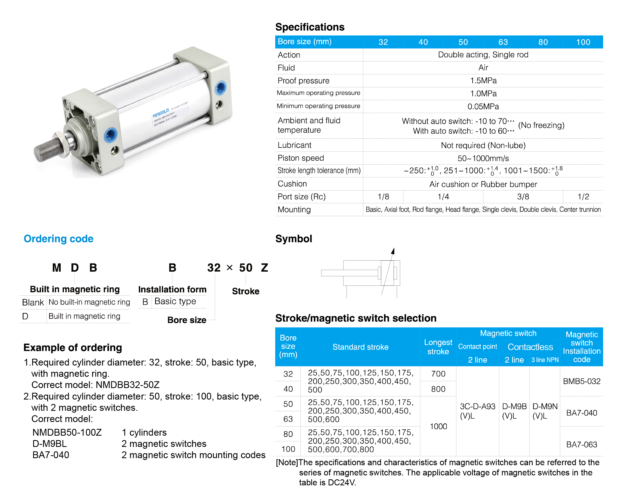 MB Series Standard Cylinder