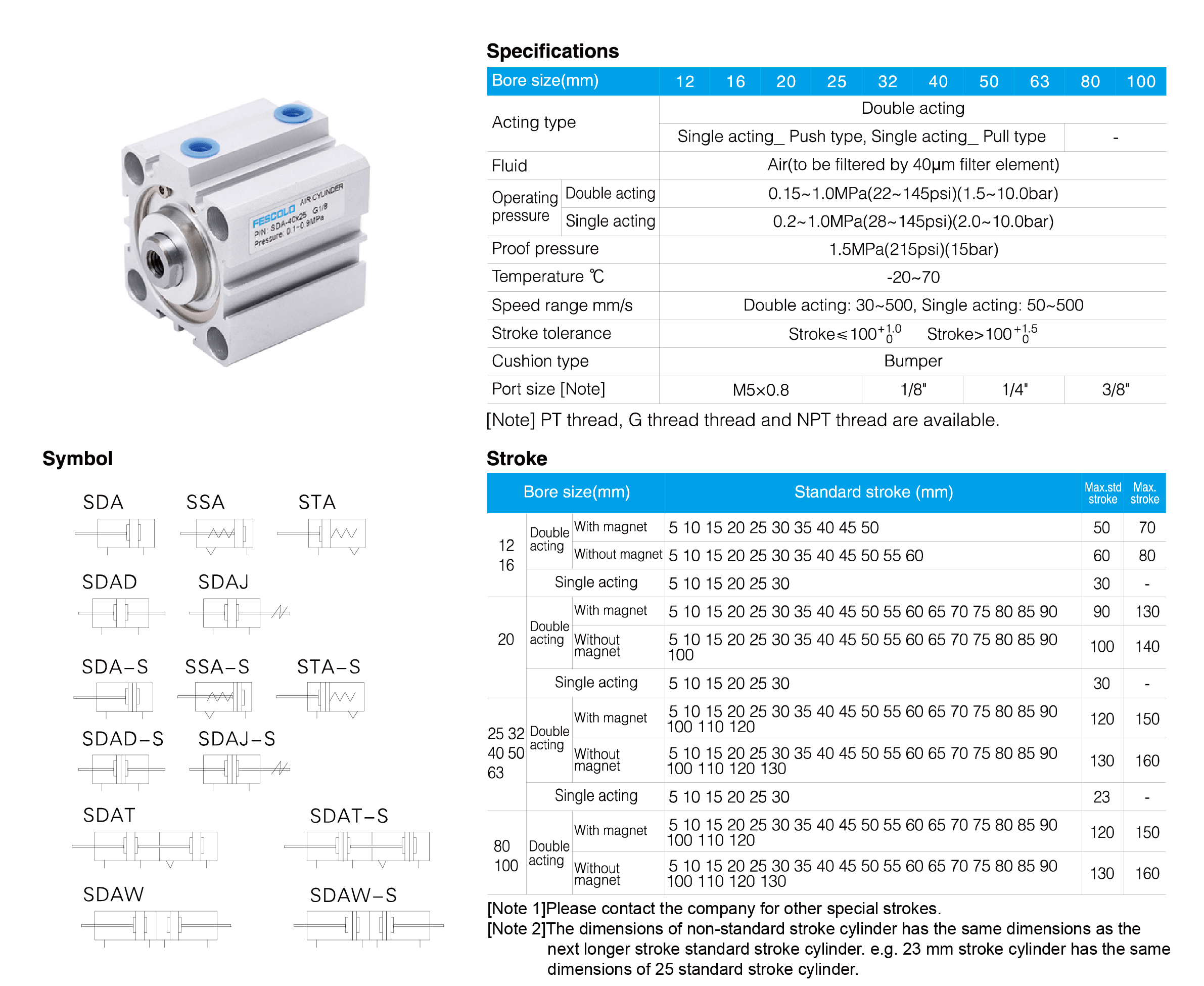SDA Series Compact Cylinder