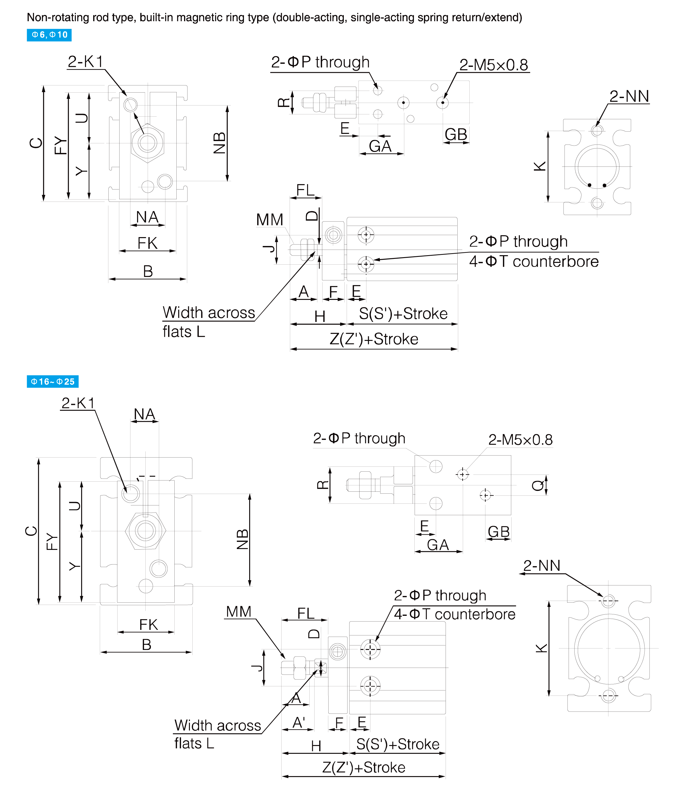 CU Series Free Mount Cylinder