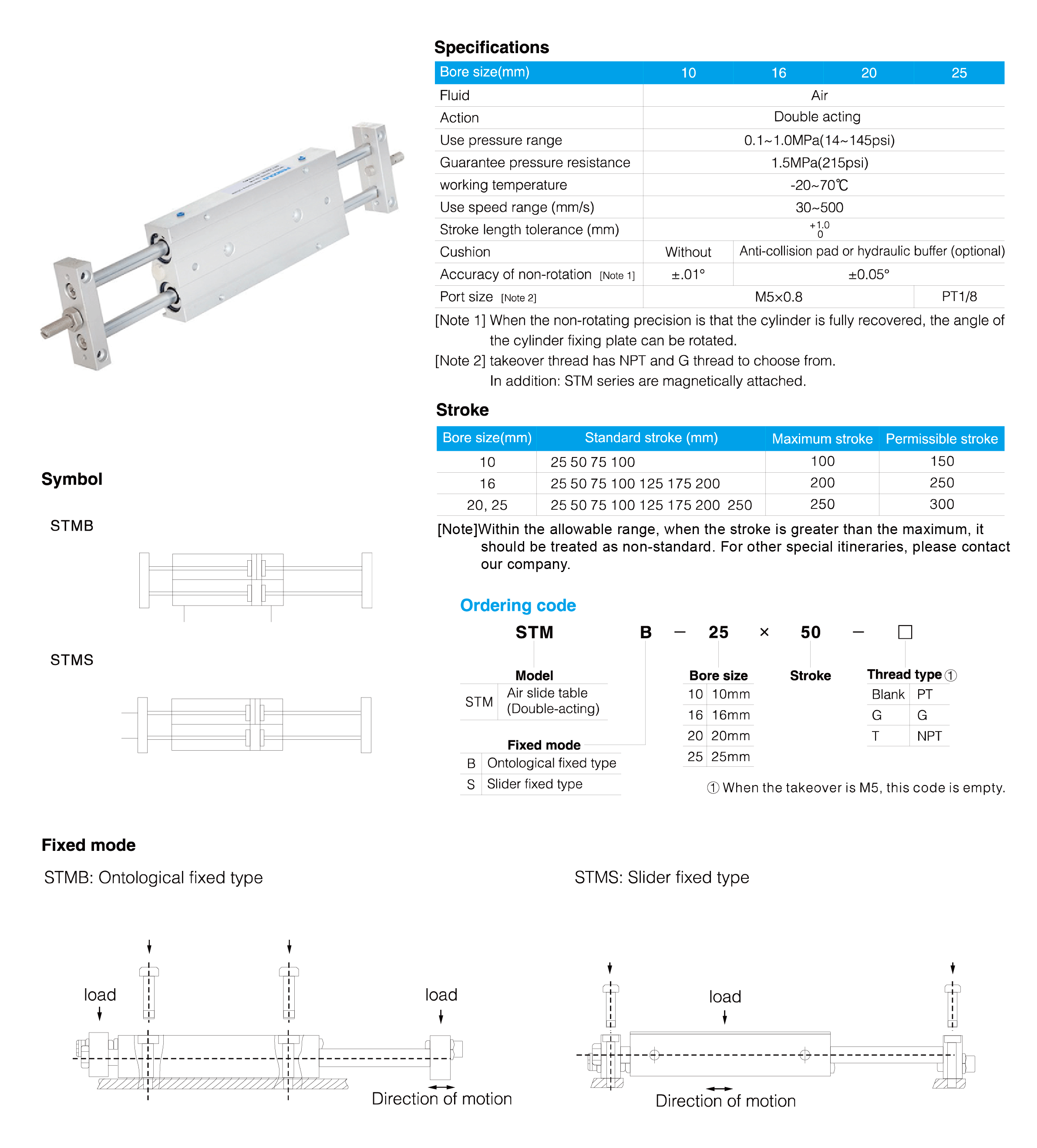 STM Series Pneumatic Slide Table