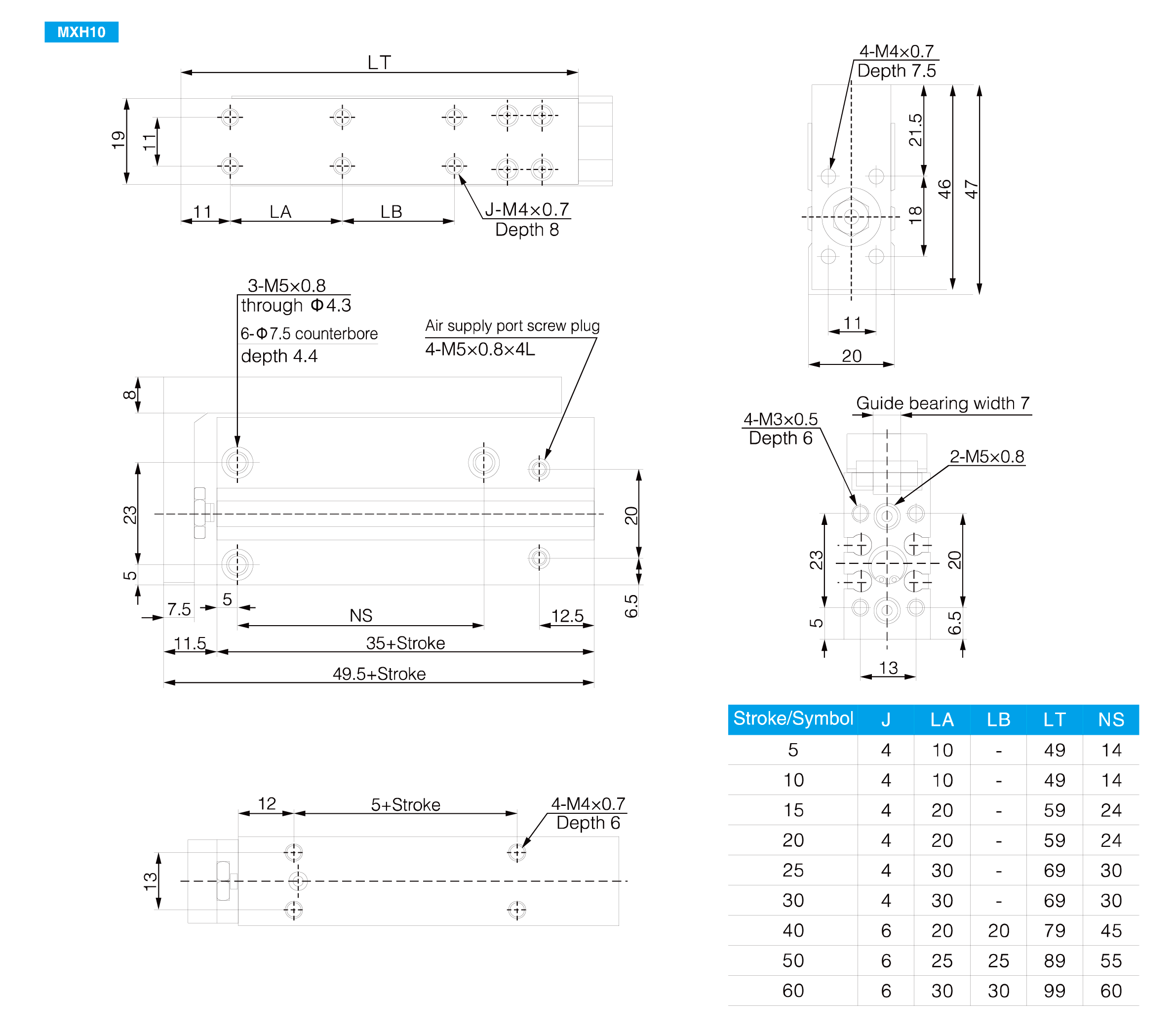 MXH Series Compact Slide Table