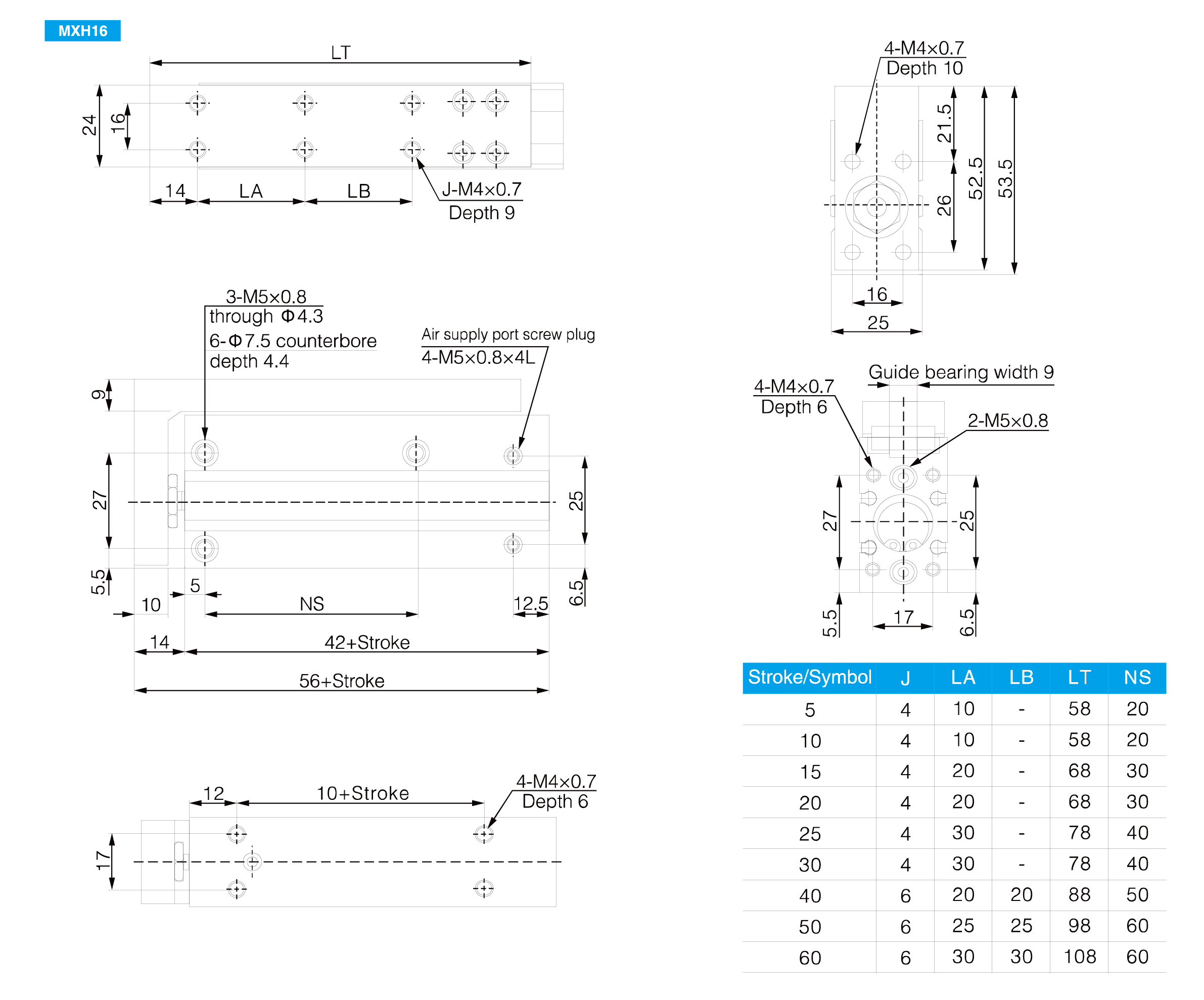MXH Series Compact Slide Table