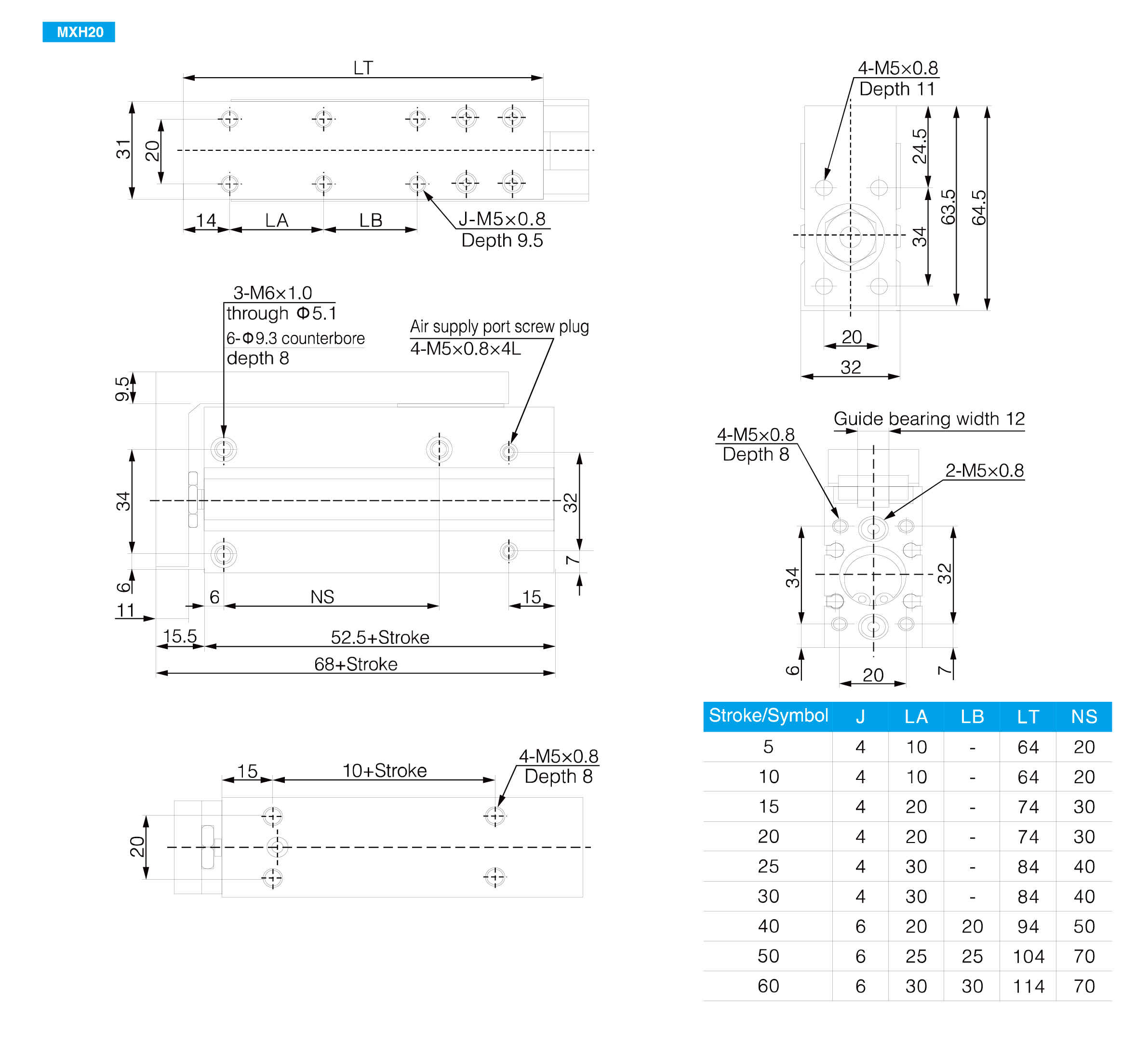 MXH Series Compact Slide Table