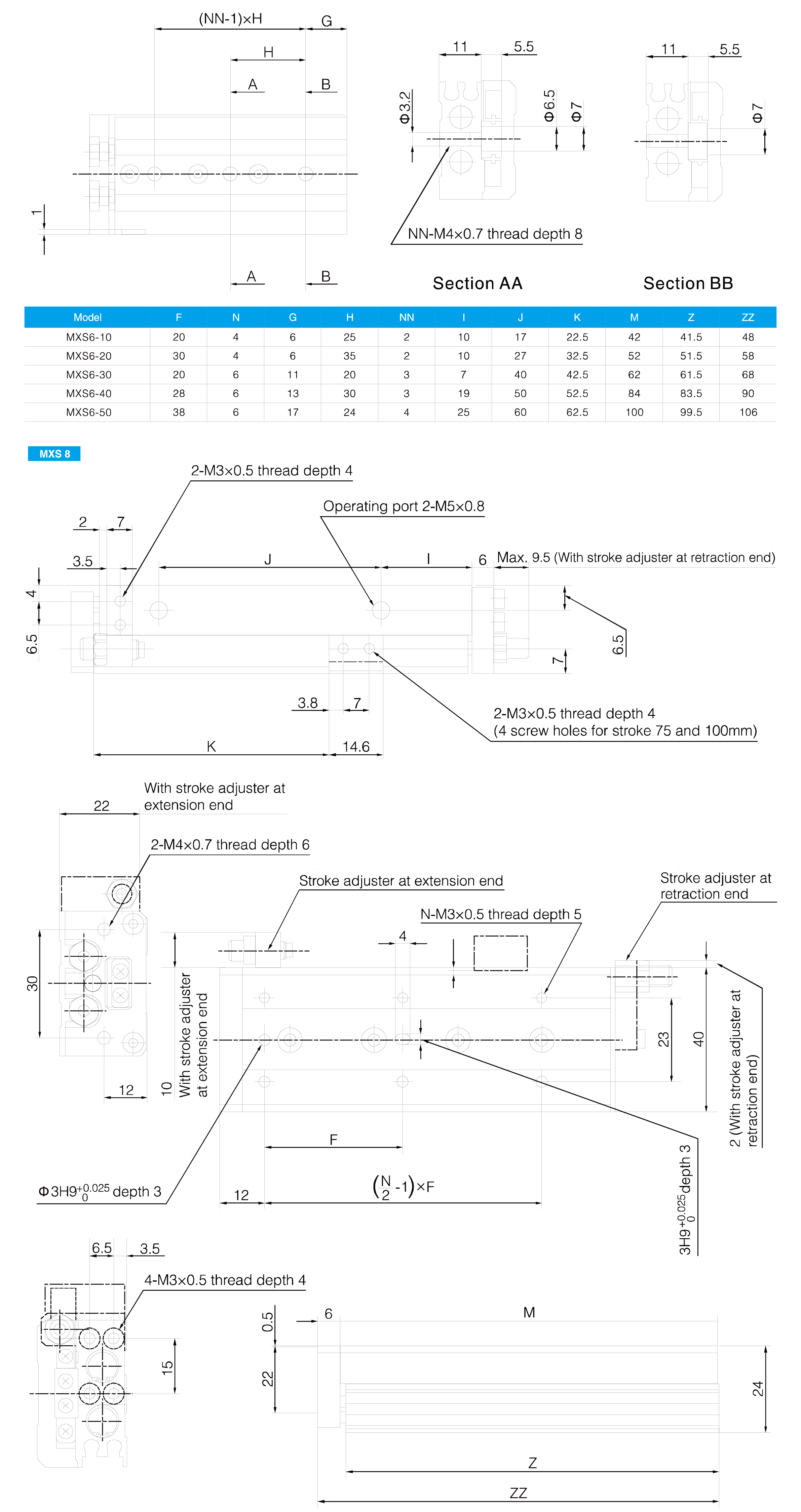 MXS Series Air Slide Table