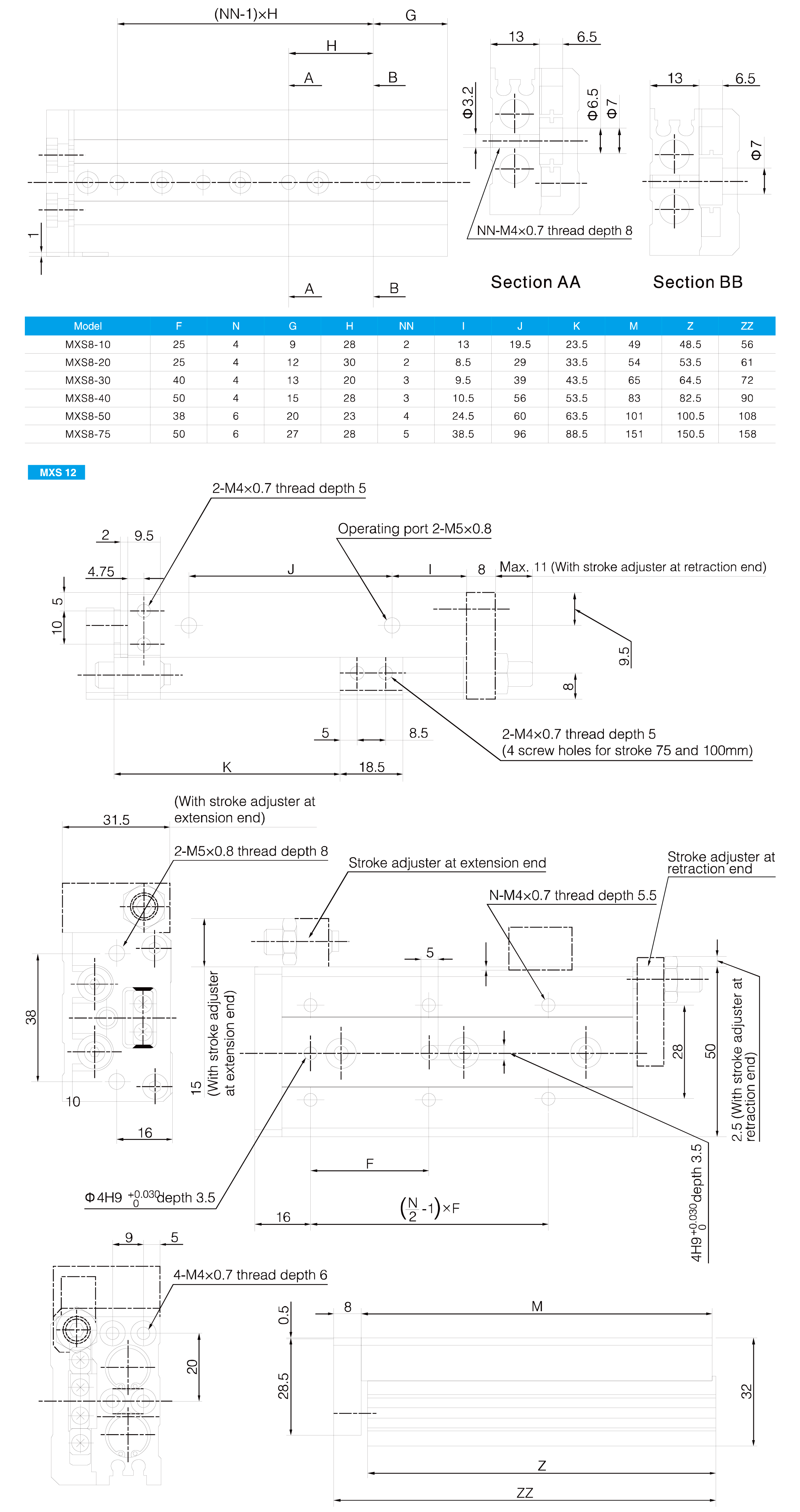 MXS Series Air Slide Table