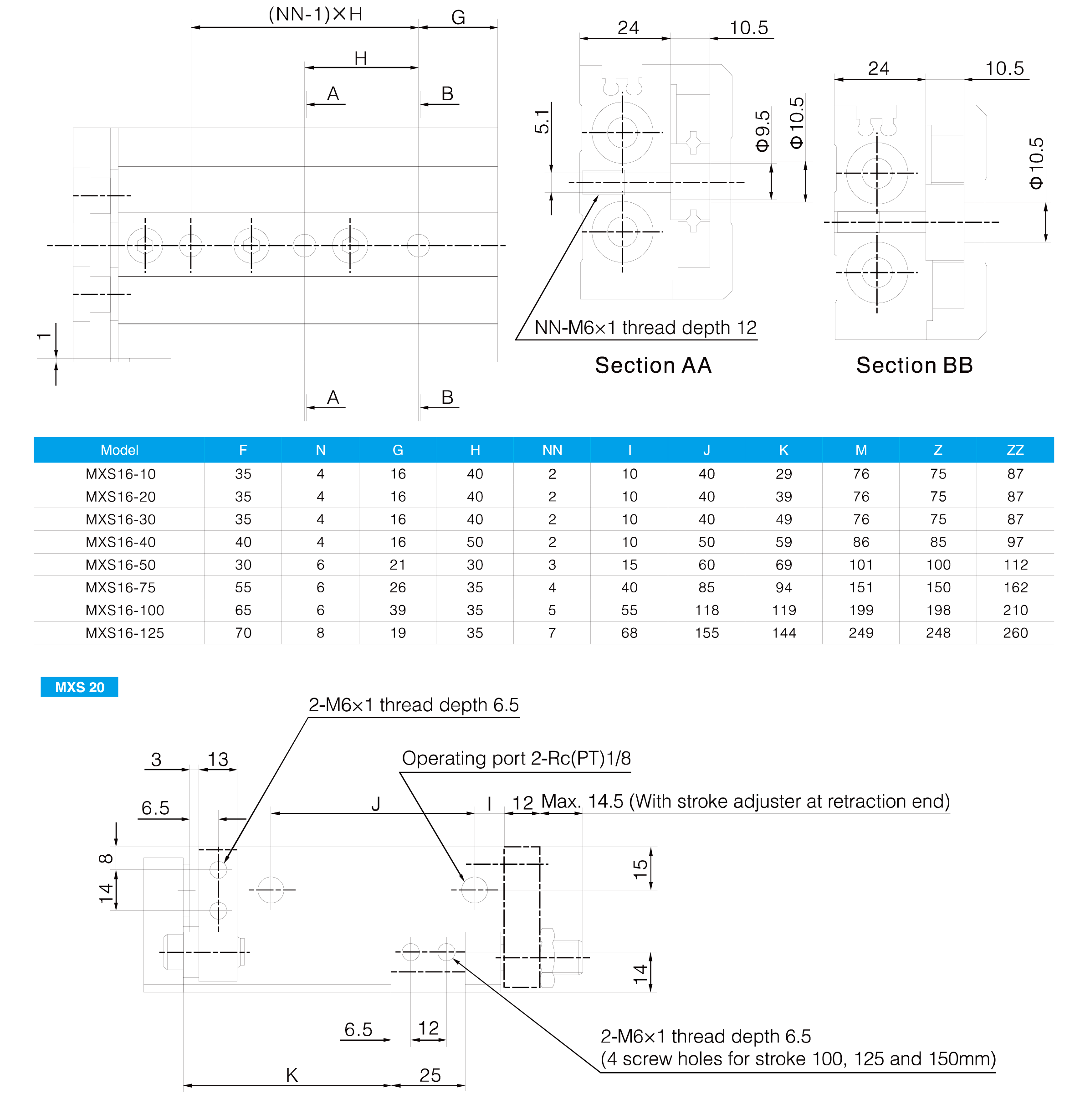 MXS Series Air Slide Table
