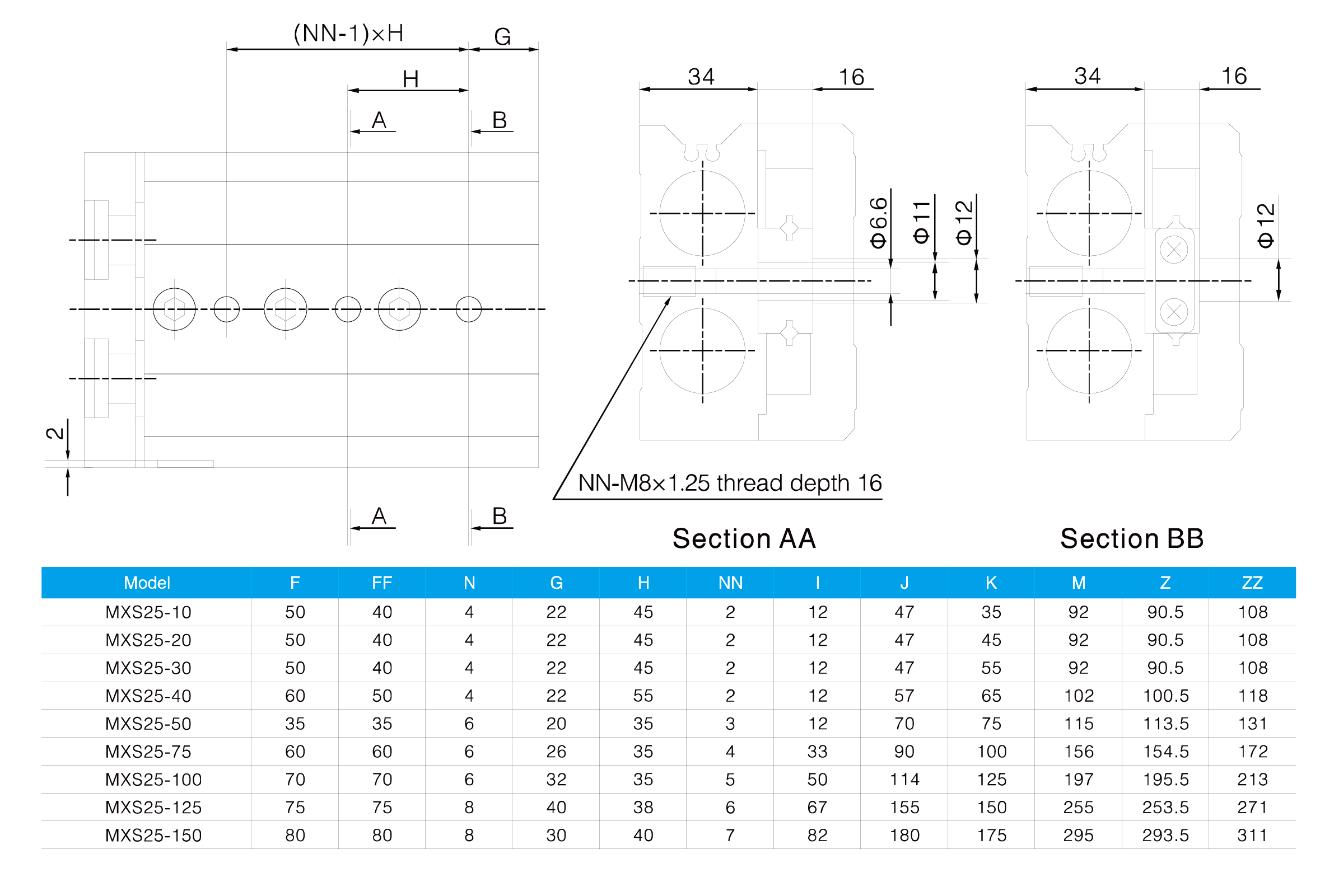 MXS Series Air Slide Table