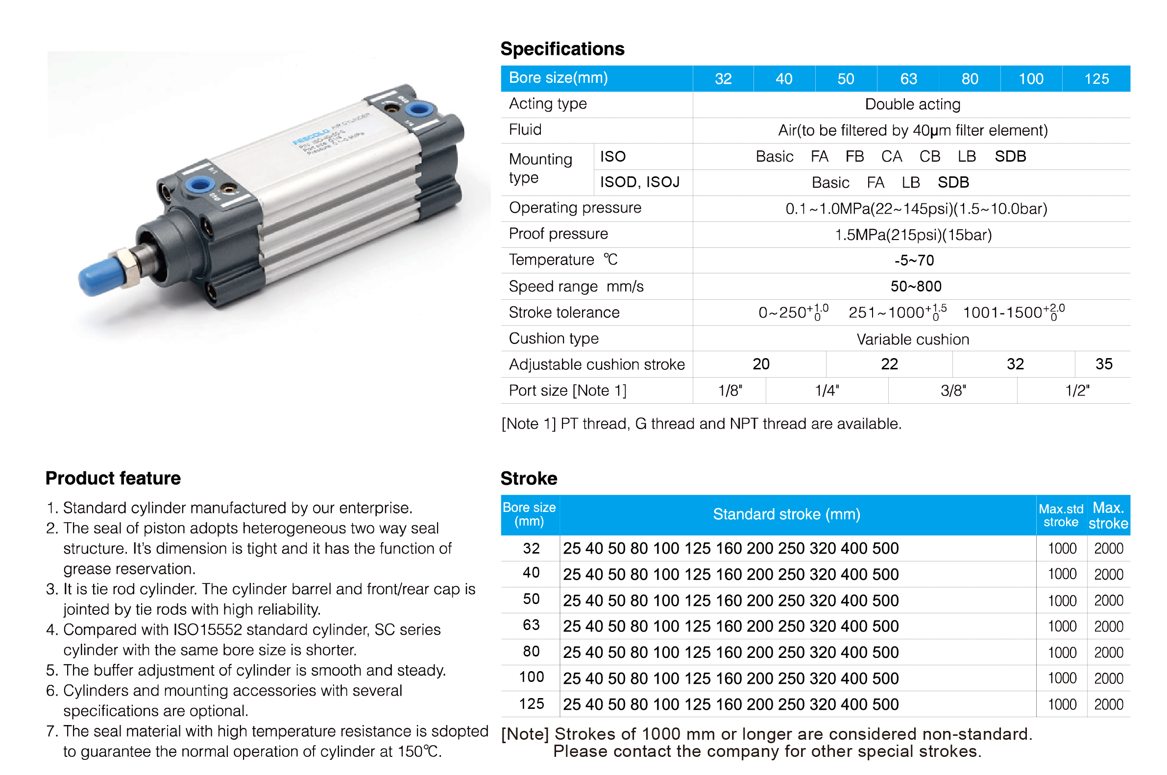 ISO Series Standard Cylinder(Tie-Rod)
