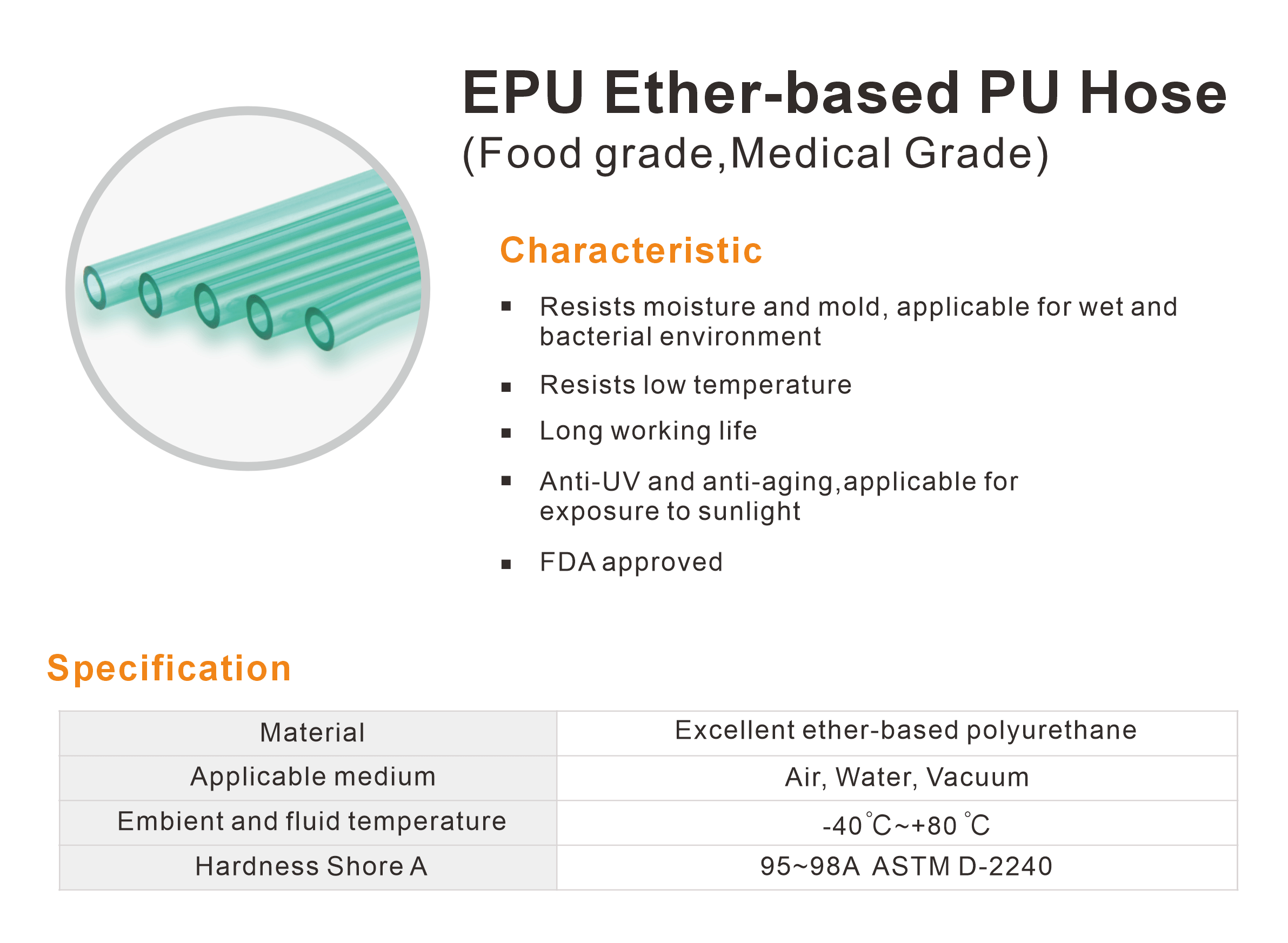 EPU Ether-based PU Hose