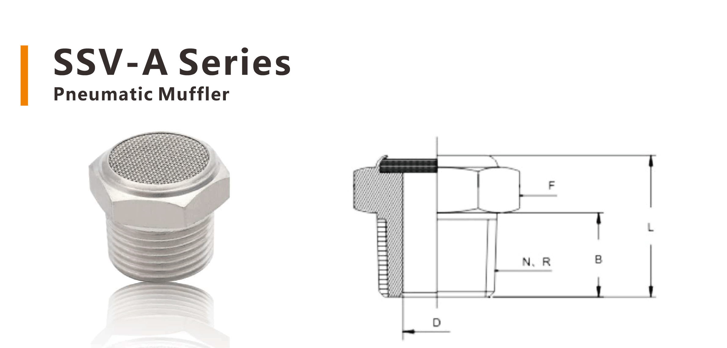 Stainless Steel Pneumatic Mufflers SSV-A