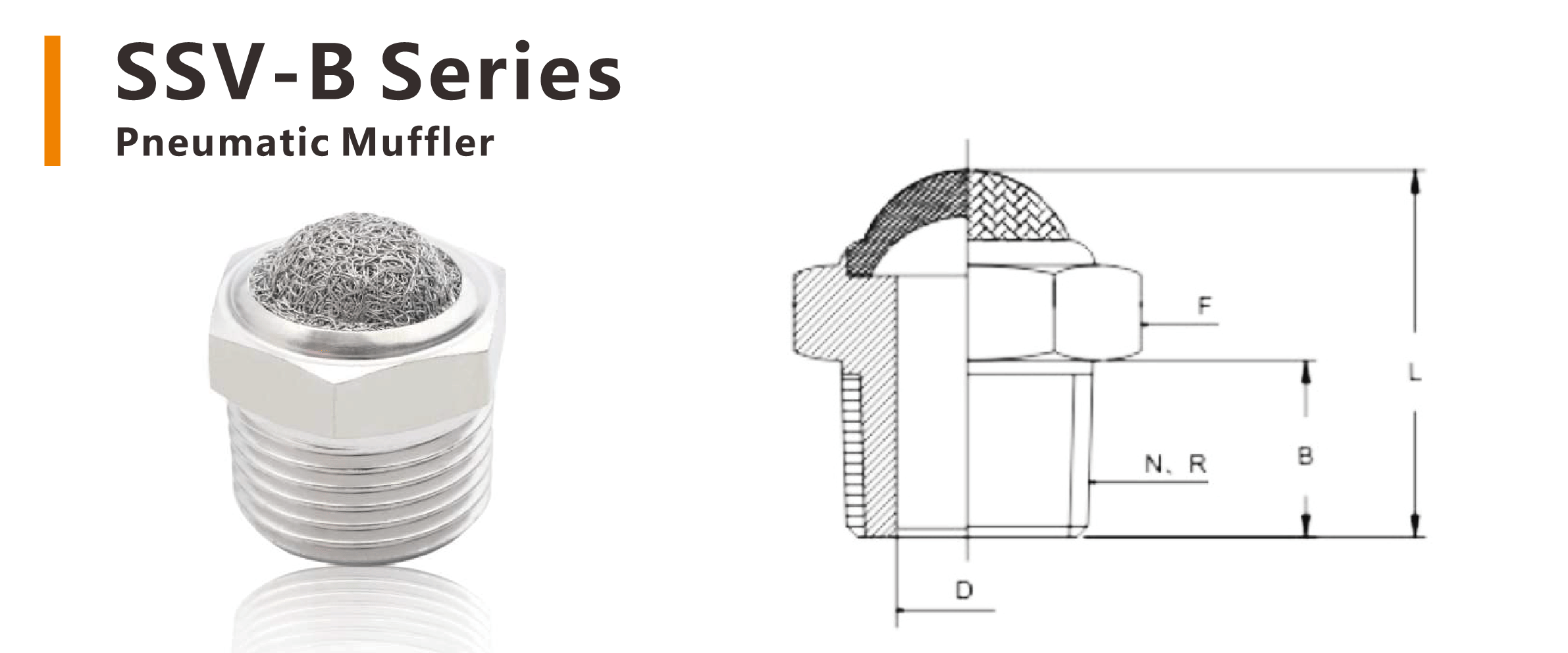 Stainless Steel Pneumatic Mufflers SSV-B