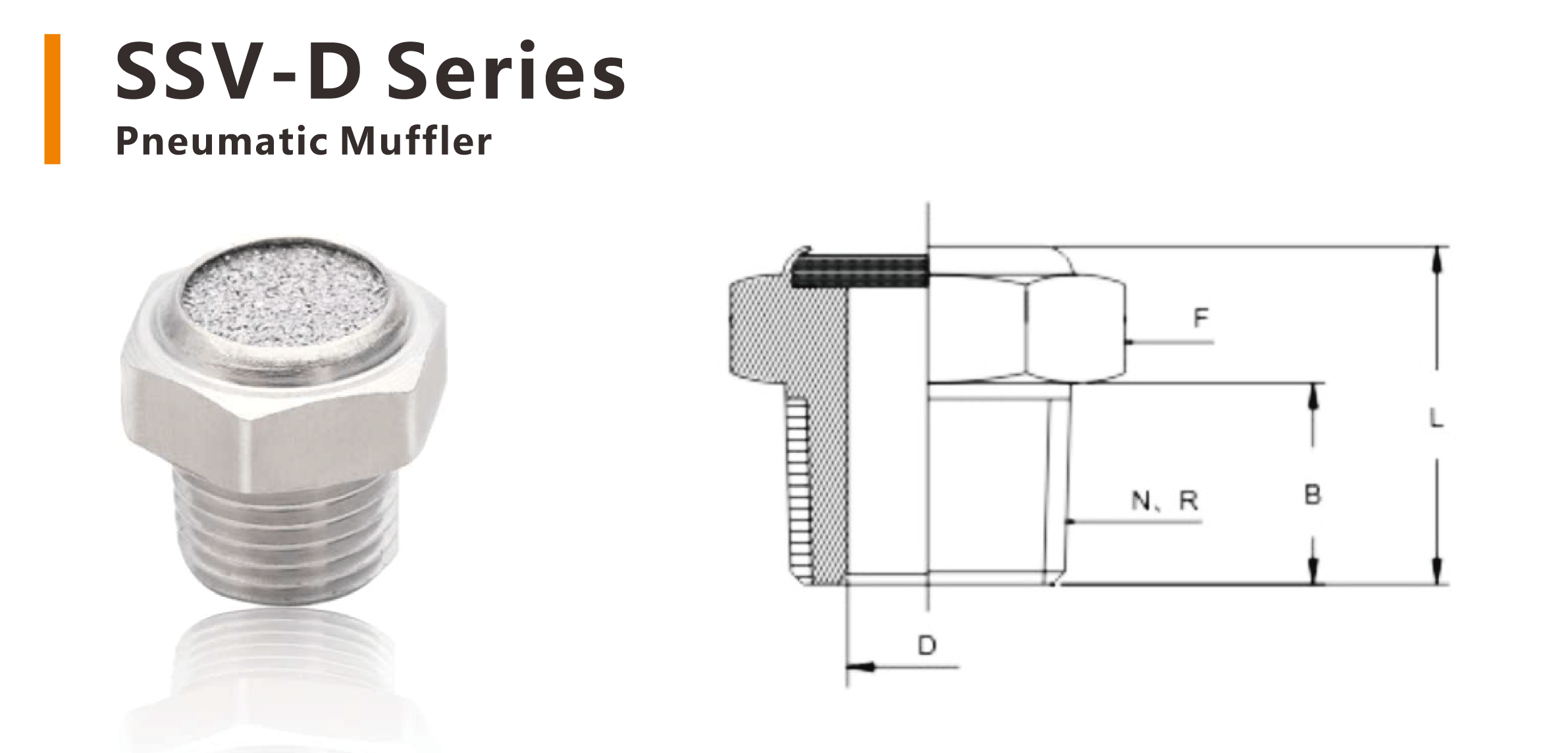 Stainless Steel Pneumatic Mufflers SSV-D