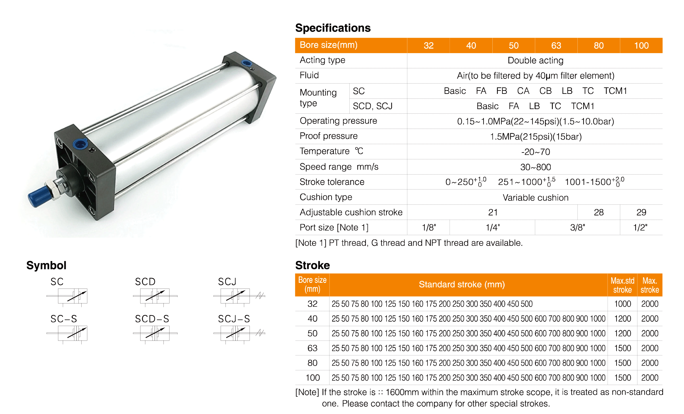 SC Series Standard Cylinder(Tid-rod)