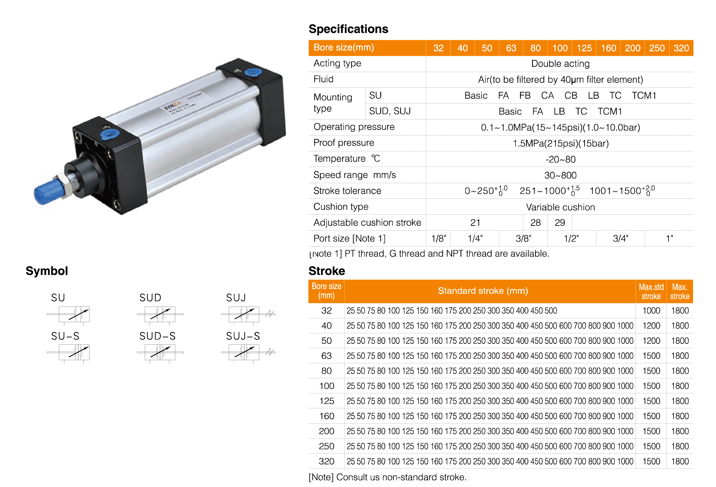 SU Series Standard Cylinder(Profile) SU Series Standard Cylinder(Profile)