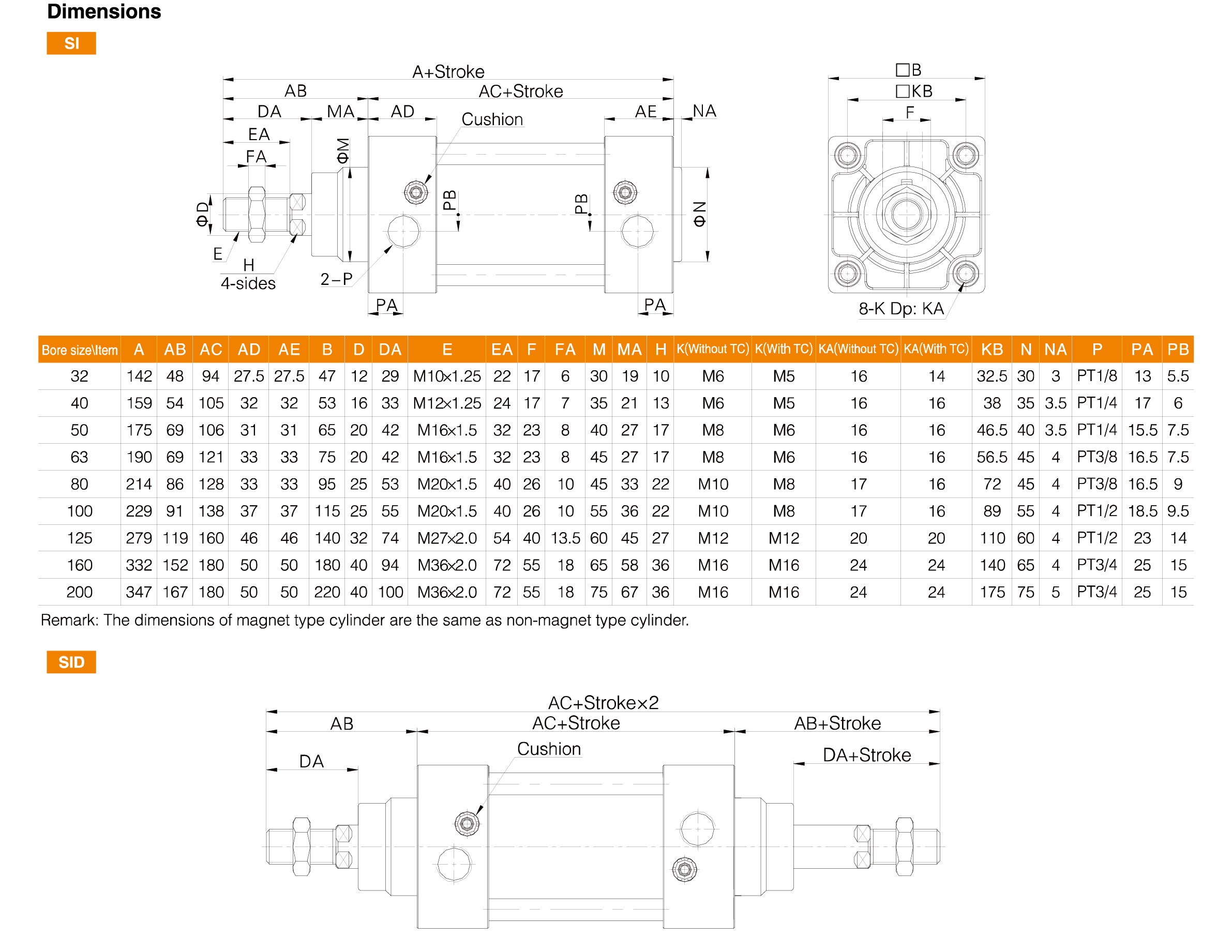 SI Series Standard Cylinder SI Series Standard Cylinder