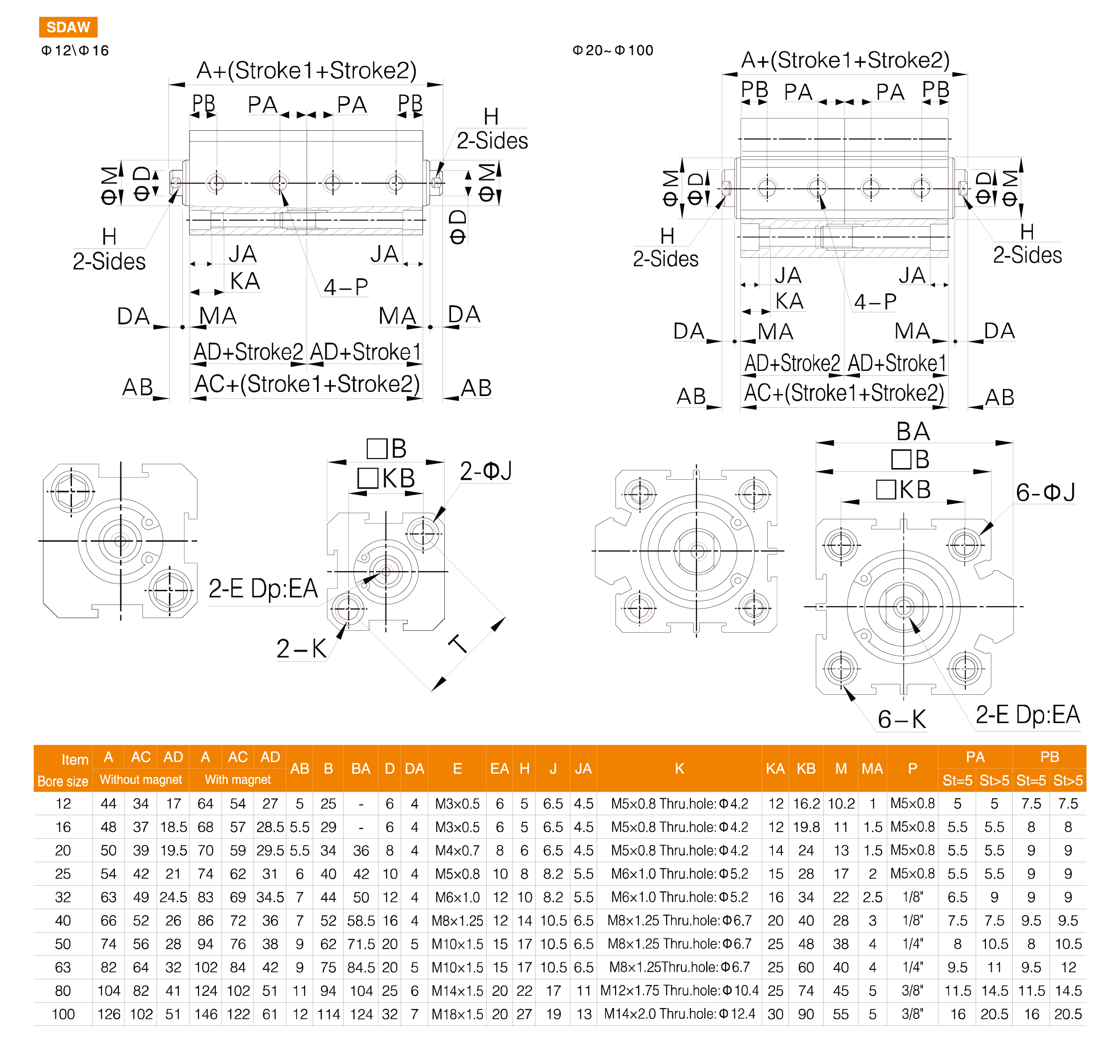 SDA Series Compact Cylinder SDA Series Compact Cylinder