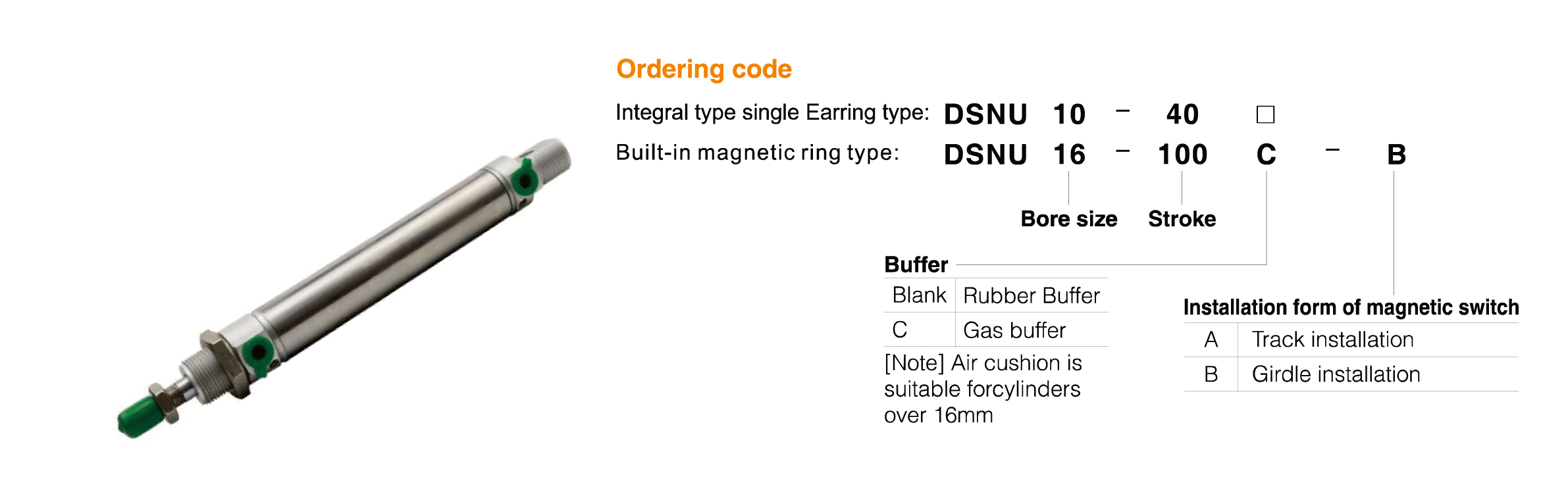 DSNU Series Stainless Steel Mini Cylinder
