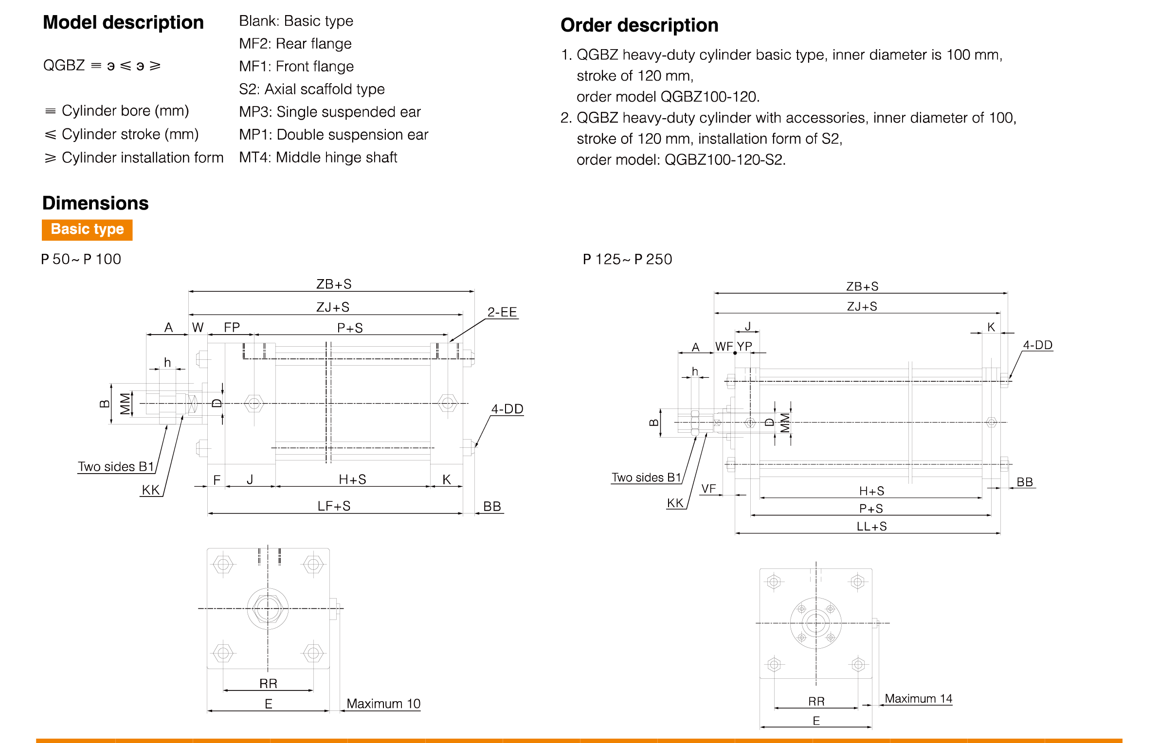 QGBZ Series Heavy Duty Cylinder QGBZ Series Heavy Duty Cylinder