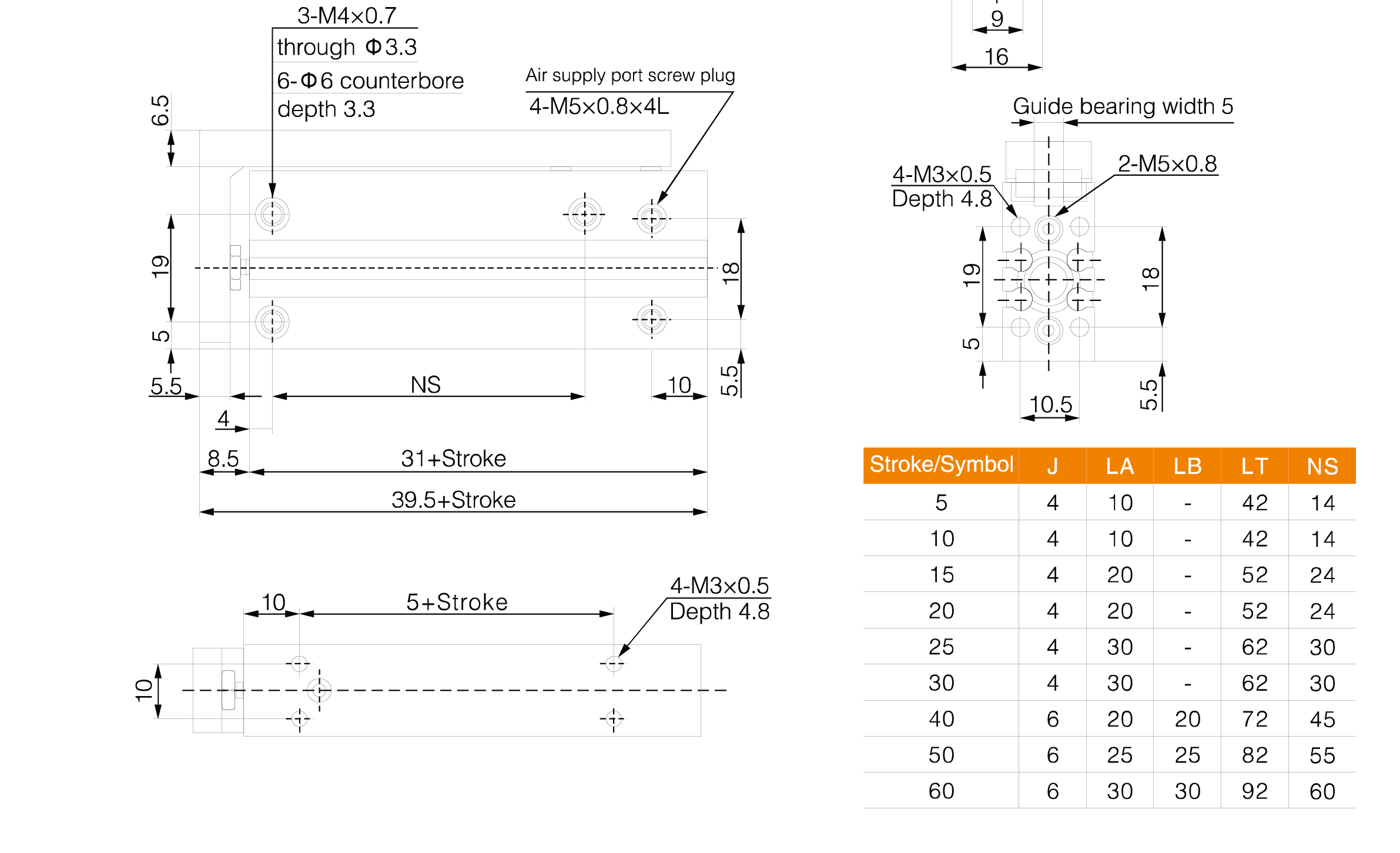 MXH Series Compact Slide Table