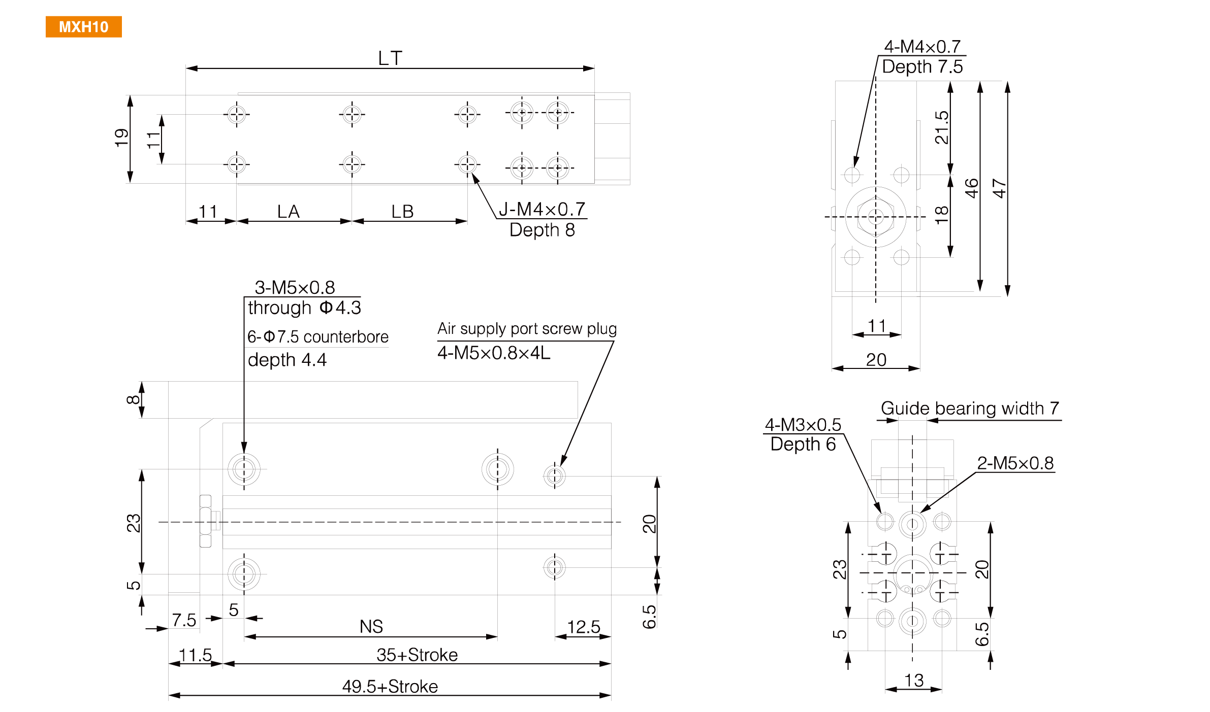 MXH Series Compact Slide Table