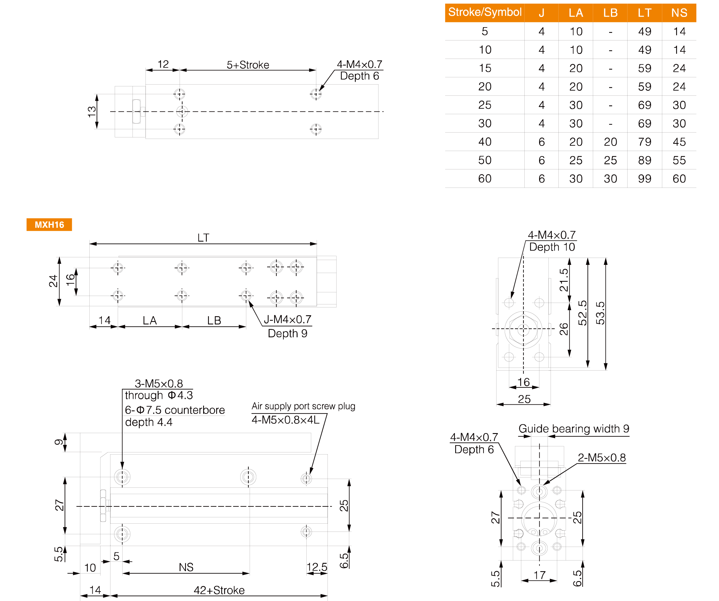 MXH Series Compact Slide Table