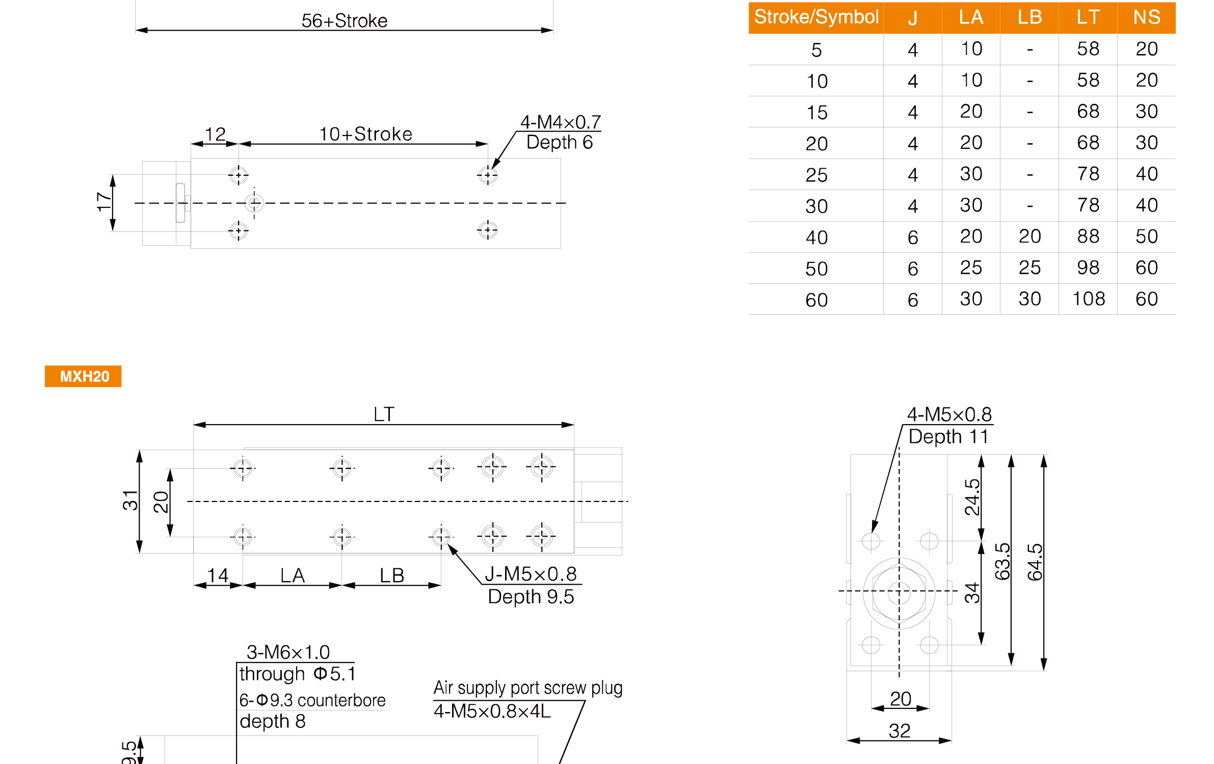MXH Series Compact Slide Table