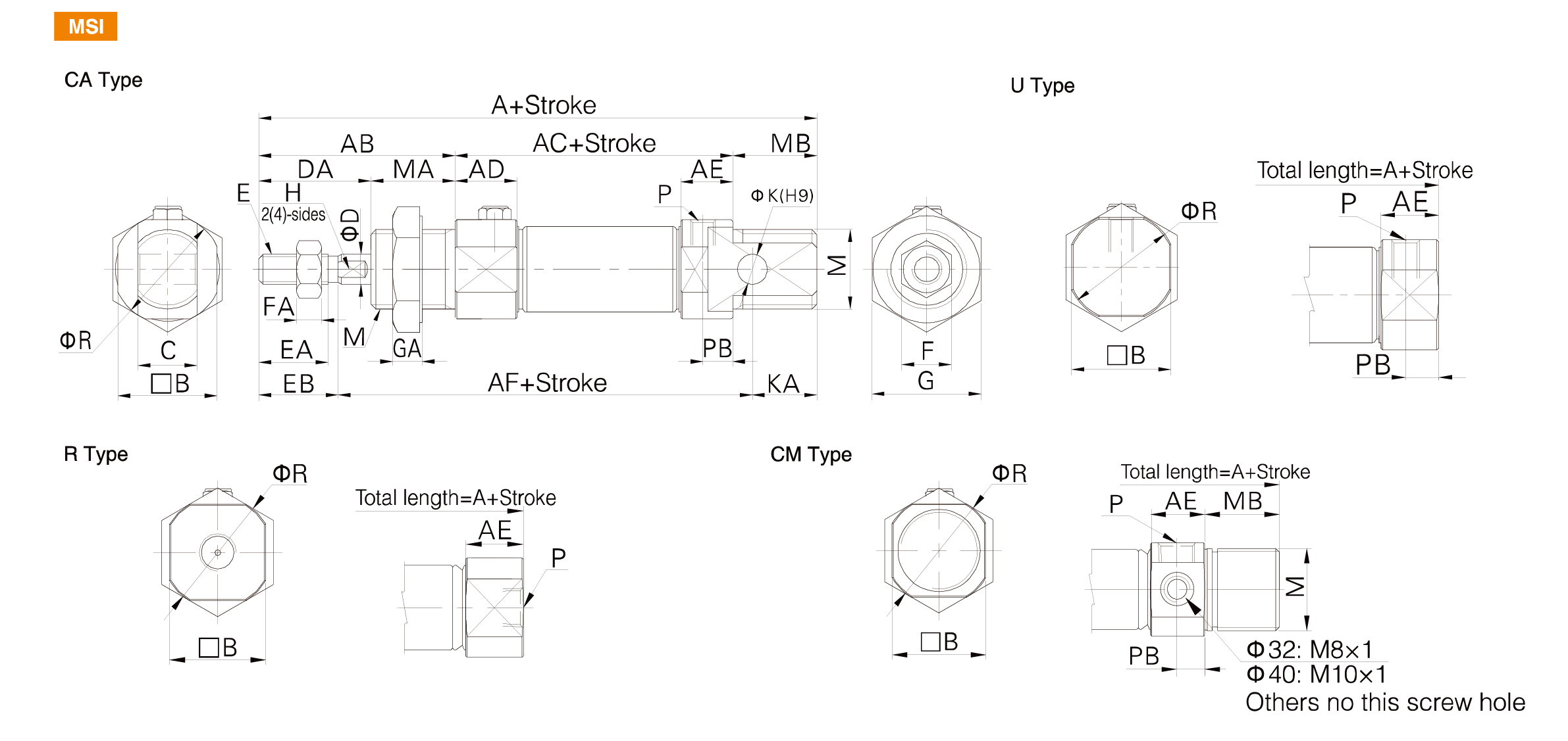 MI Series Stainless Steel Mini Cylinder