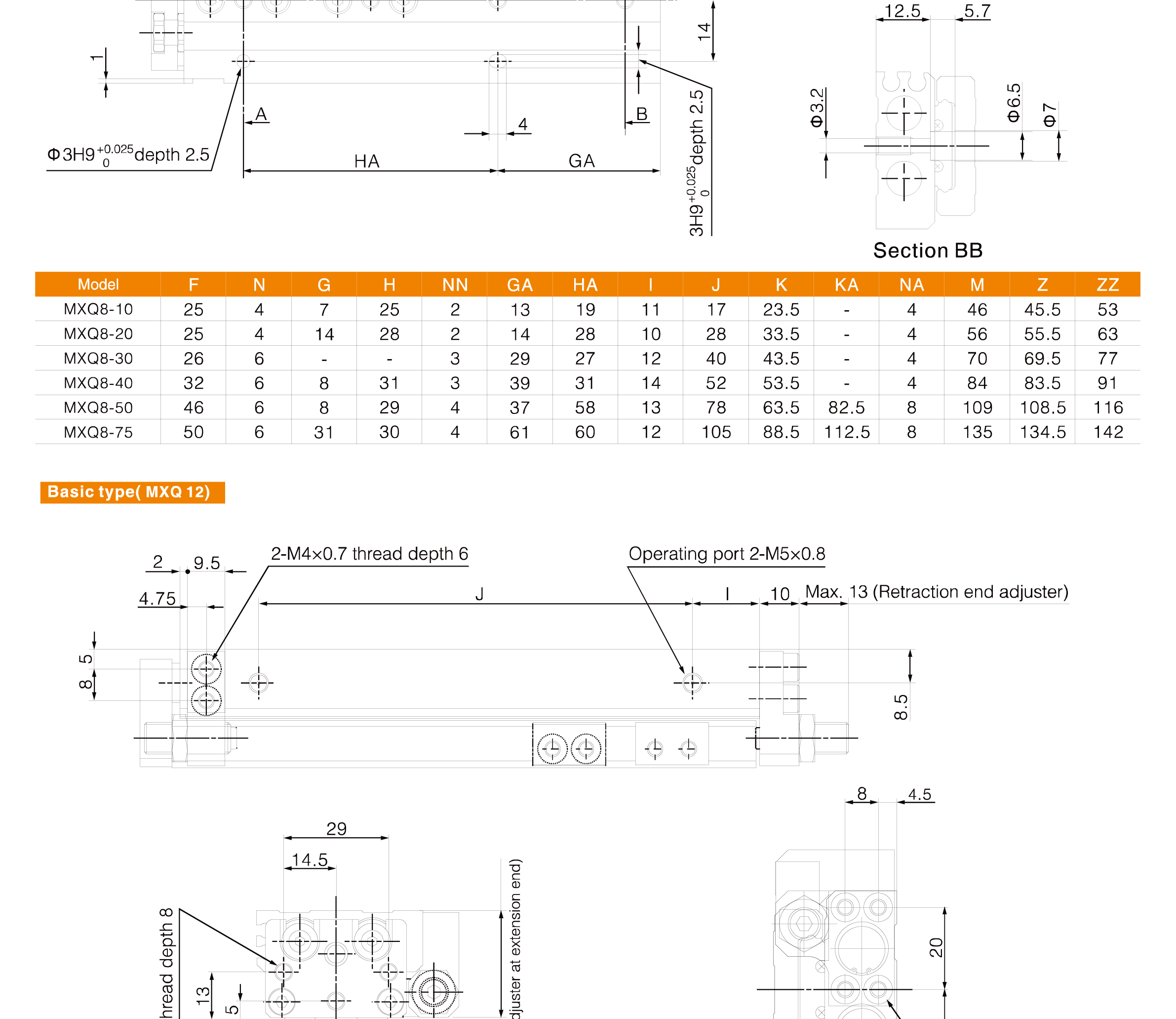 MXQ Series Air Slide Table