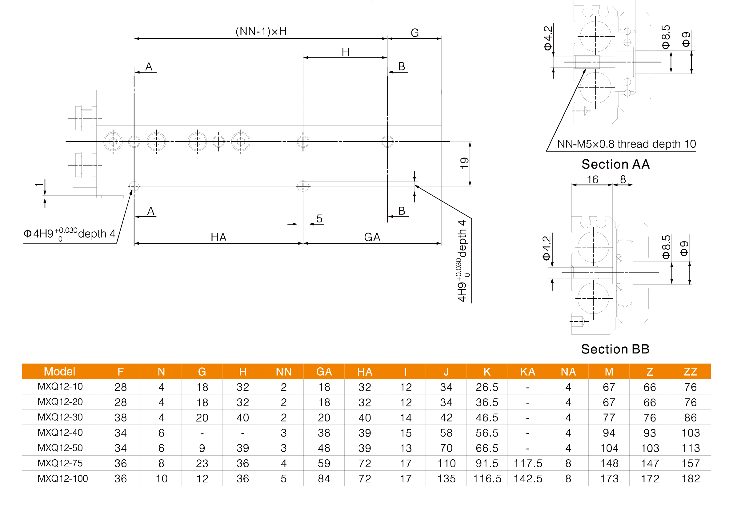 MXQ Series Air Slide Table
