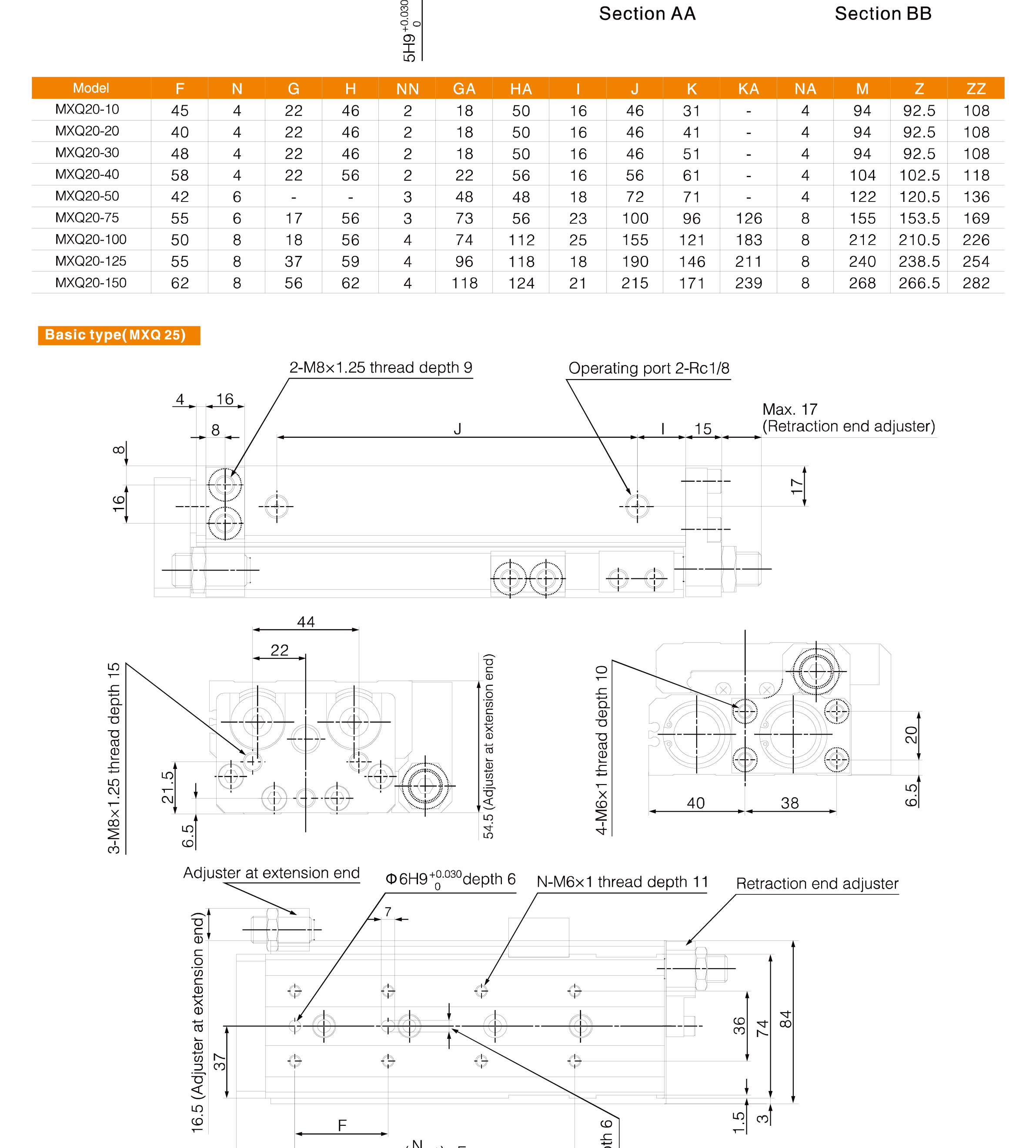 MXQ Series Air Slide Table