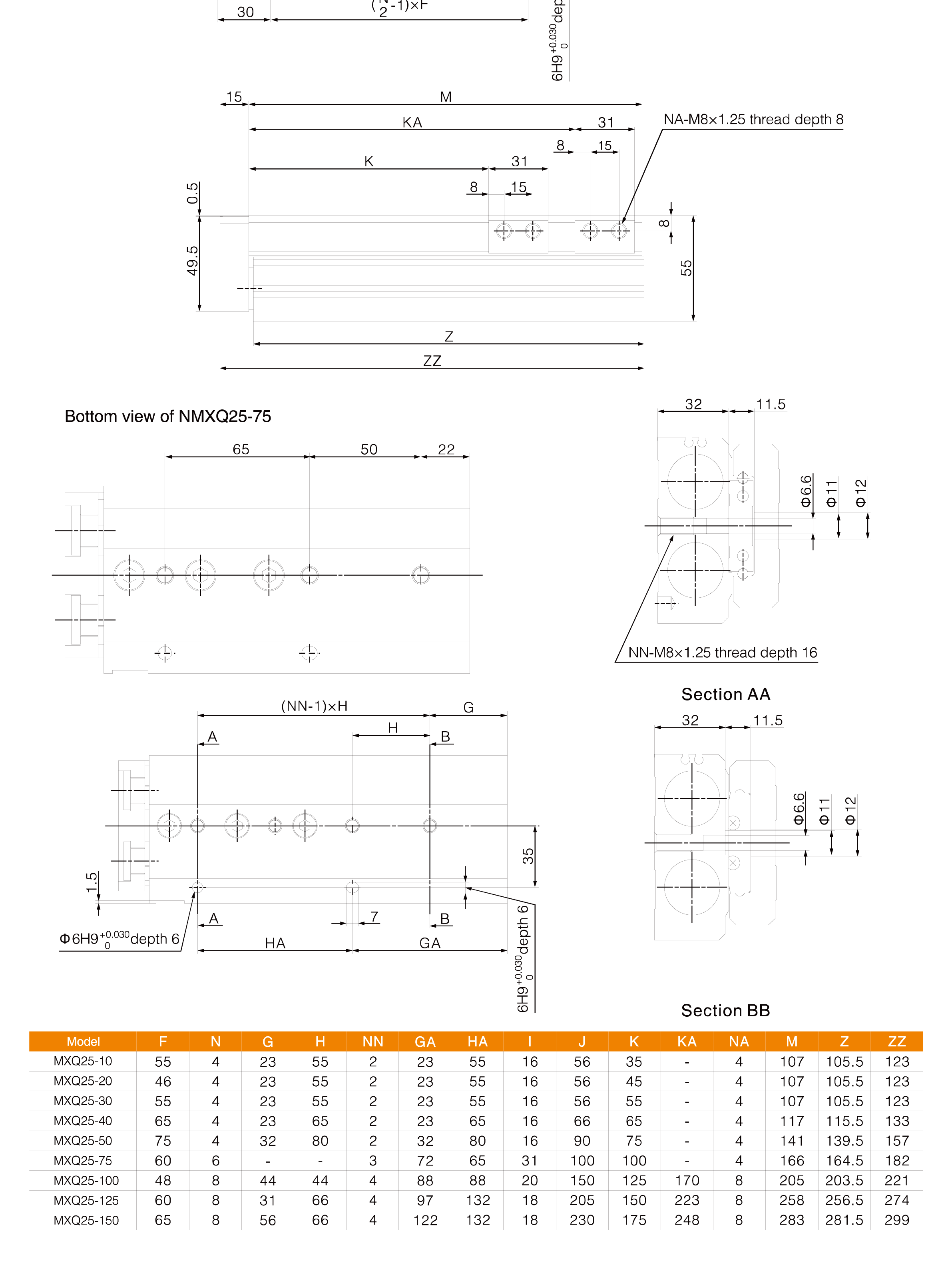 MXQ Series Air Slide Table