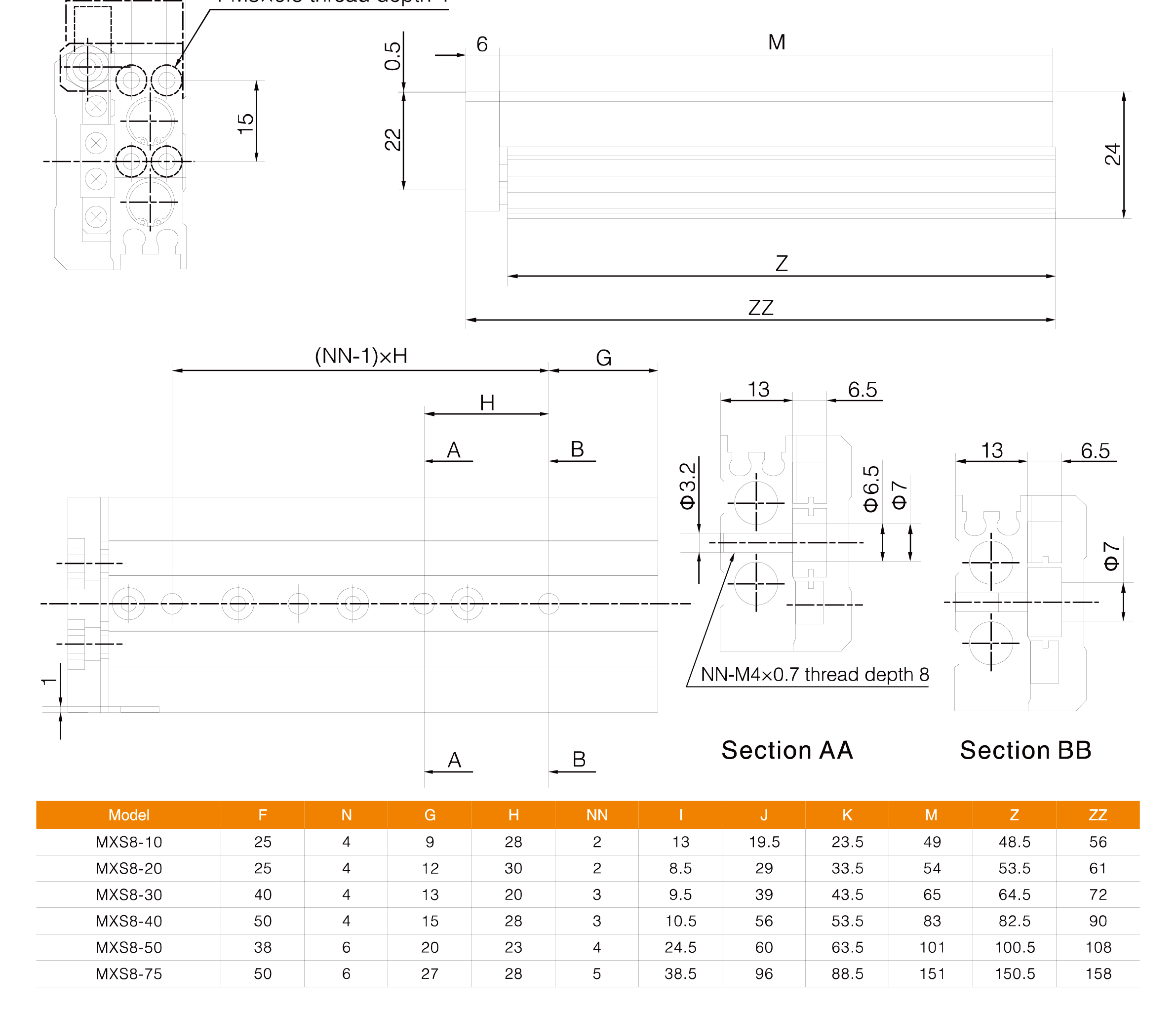 MXS Series Air Slide Table