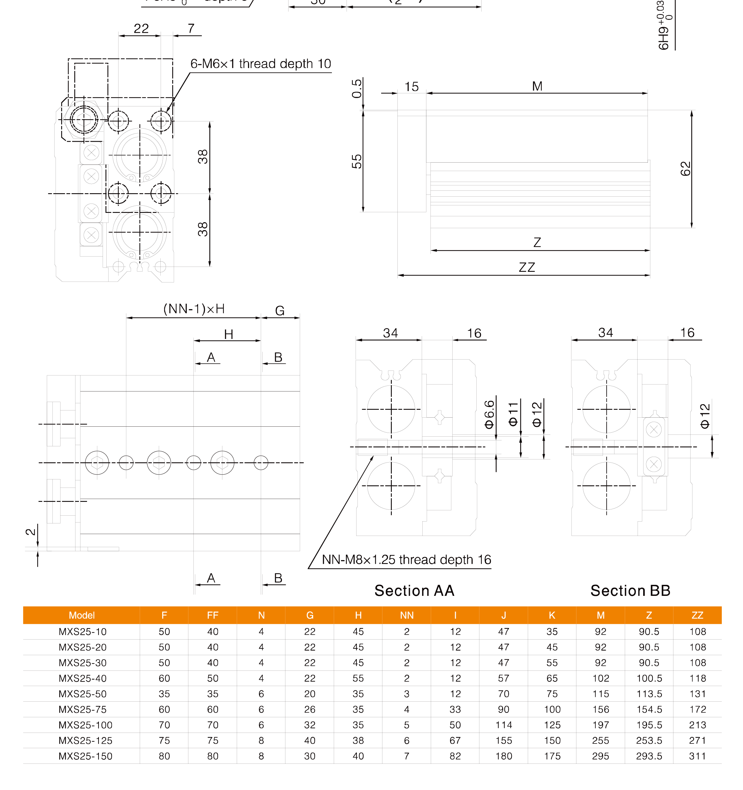 MXS Series Air Slide Table