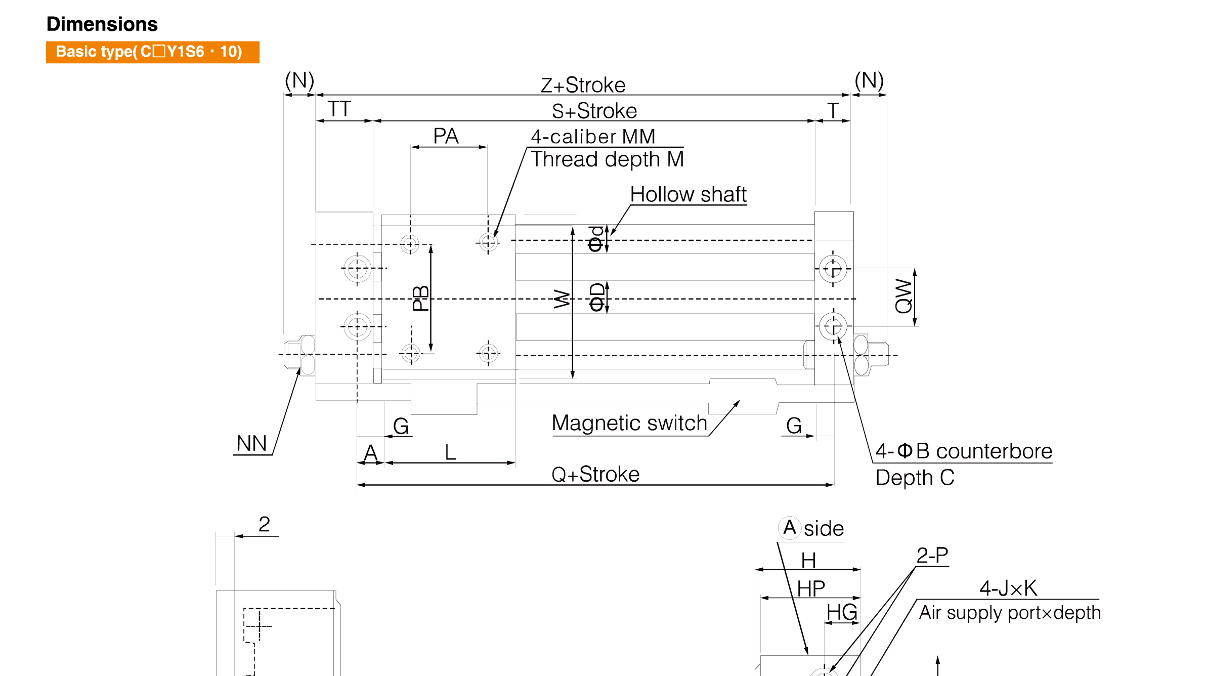 CY1S Series Magnetically Coupled Rodless Cylinder CY1S Series Magnetically Coupled Rodless Cylinder