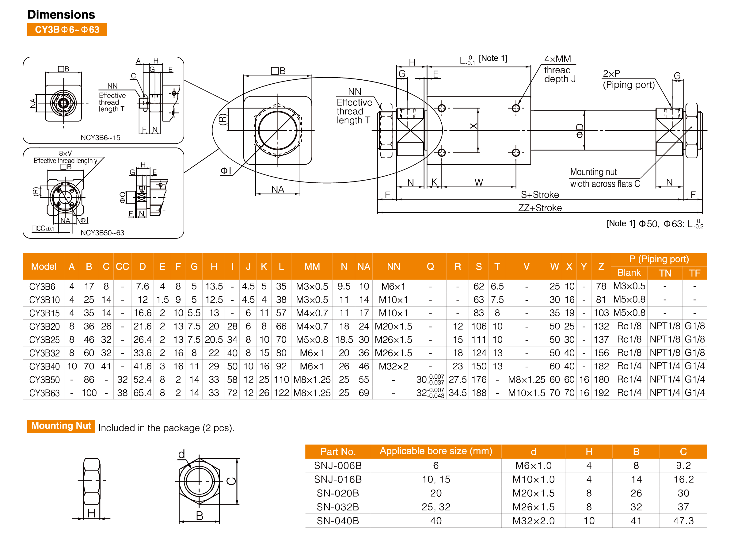CY3B/CY3R Magnetically Coupled Rodless Cylinder CY3B/CY3R Magnetically Coupled Rodless Cylinder