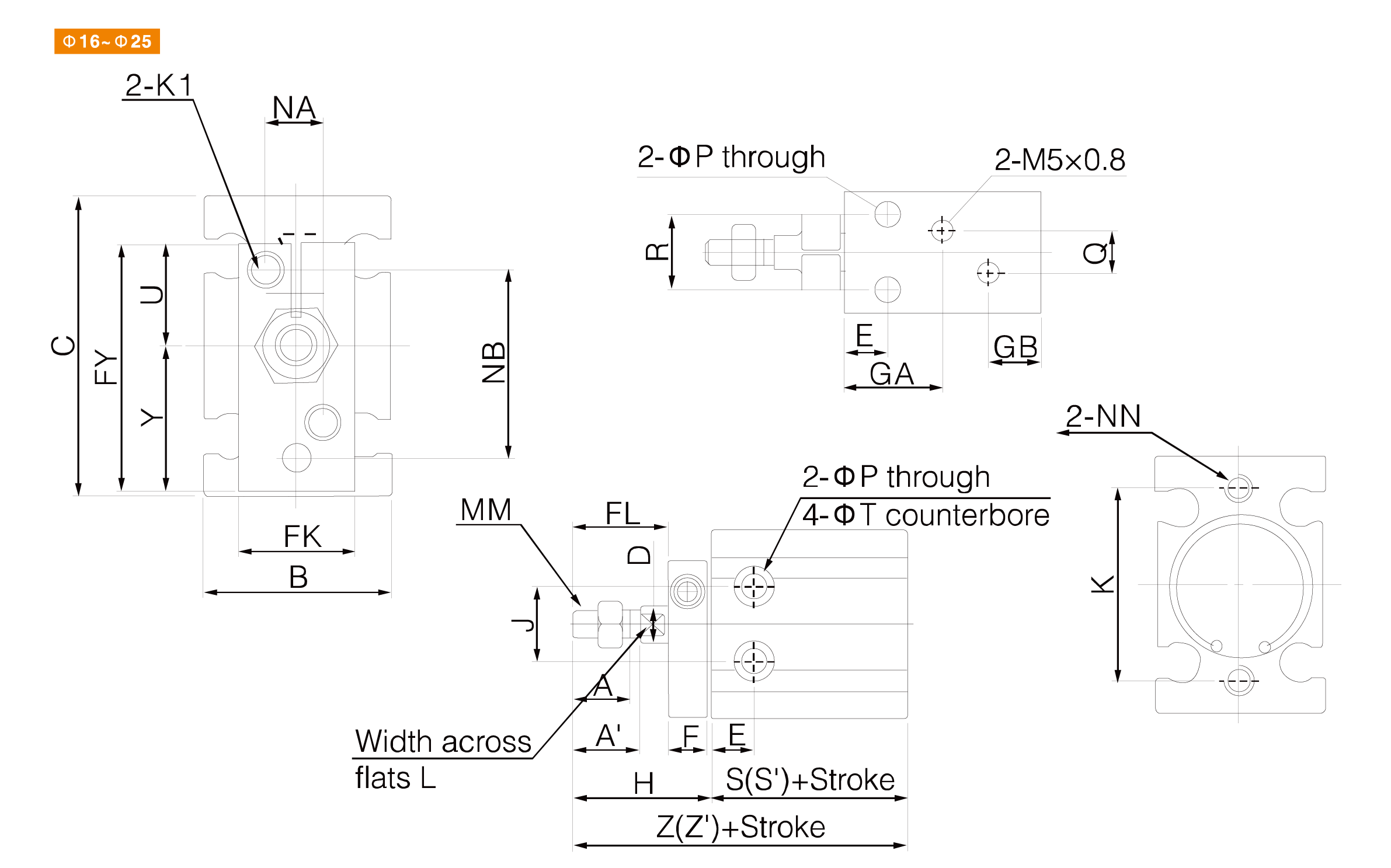CU Series Free Mount Cylinder CU Series Free Mount Cylinder