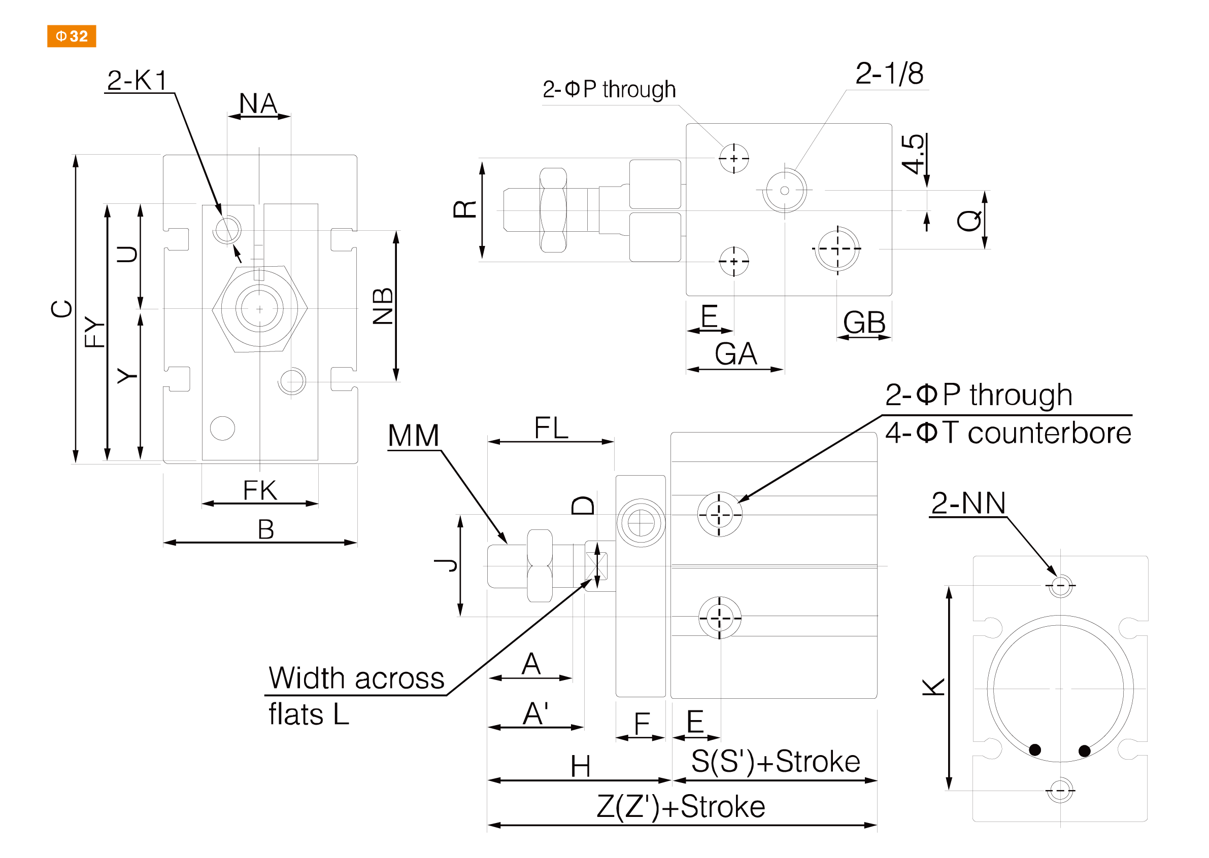 CU Series Free Mount Cylinder CU Series Free Mount Cylinder