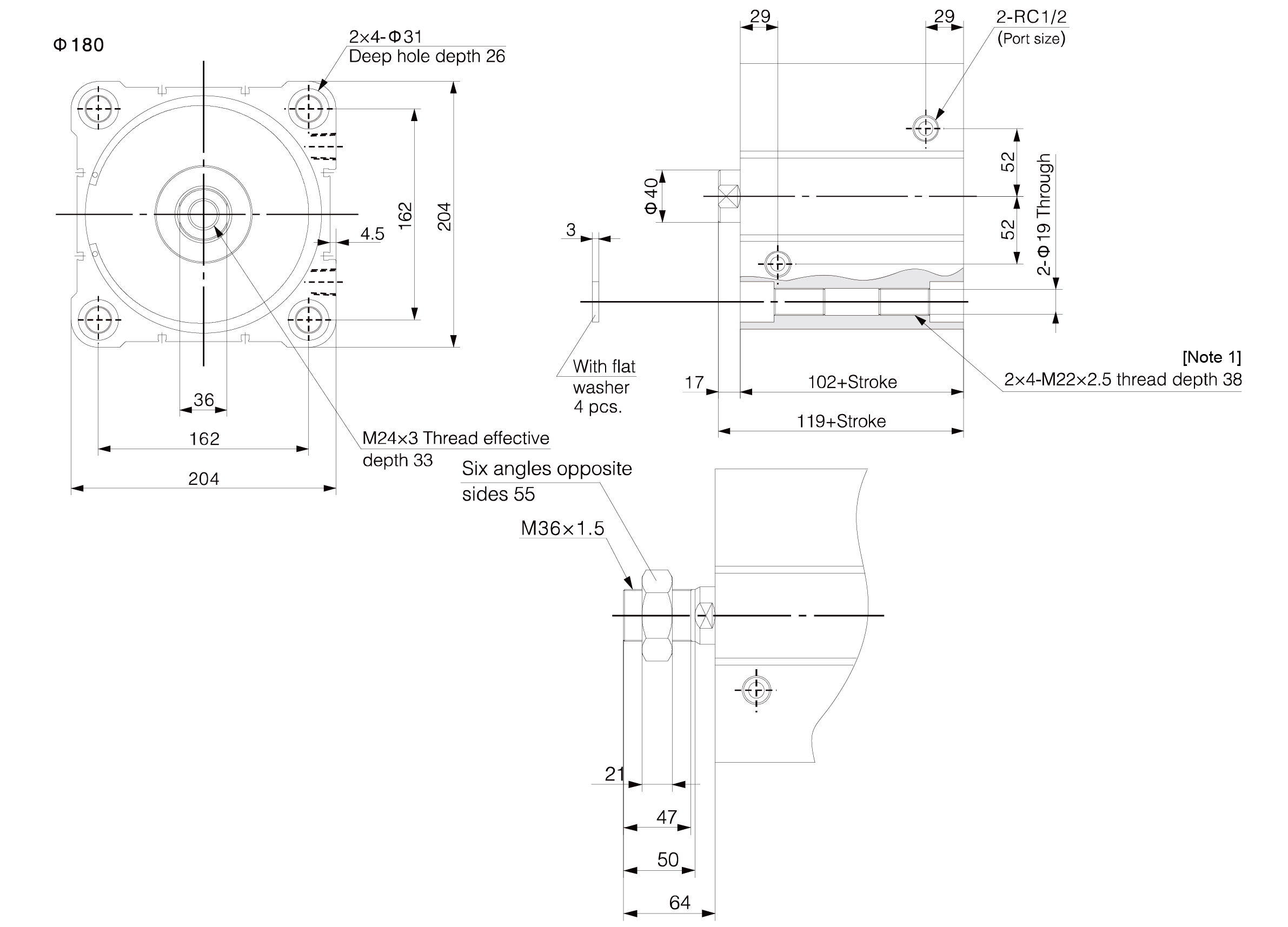CQ2 Series Compact Cylinder(Large Bore Size) CQ2 Series Compact Cylinder(Large Bore Size)