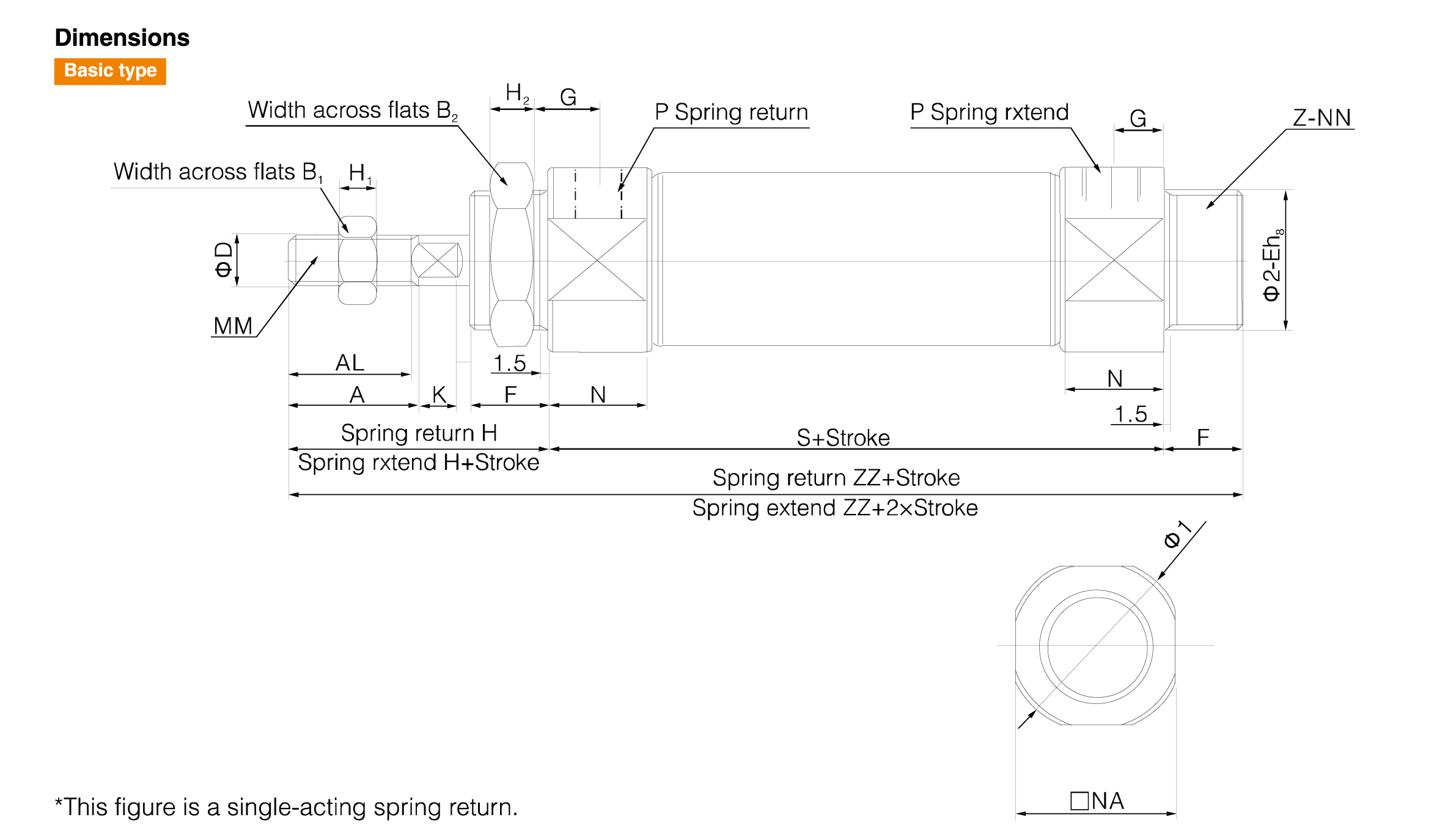 CM2 Series Stainless Steel Mini Cylinder(Single Acting)