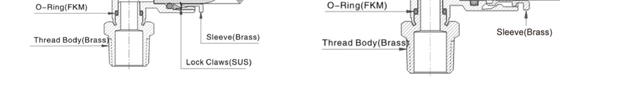 BPX, BP2H, BPEL and BPK Series Full Brass Nickel Plated Push-in Fittings