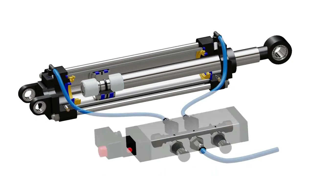 Comprehension: How does a double-acting pneumatic cylinder work?