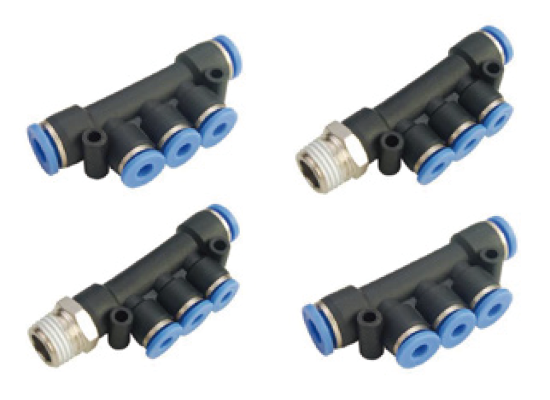 PK, PKB, PKD & PKG Series Pneumatic Push-in Triple Fittings